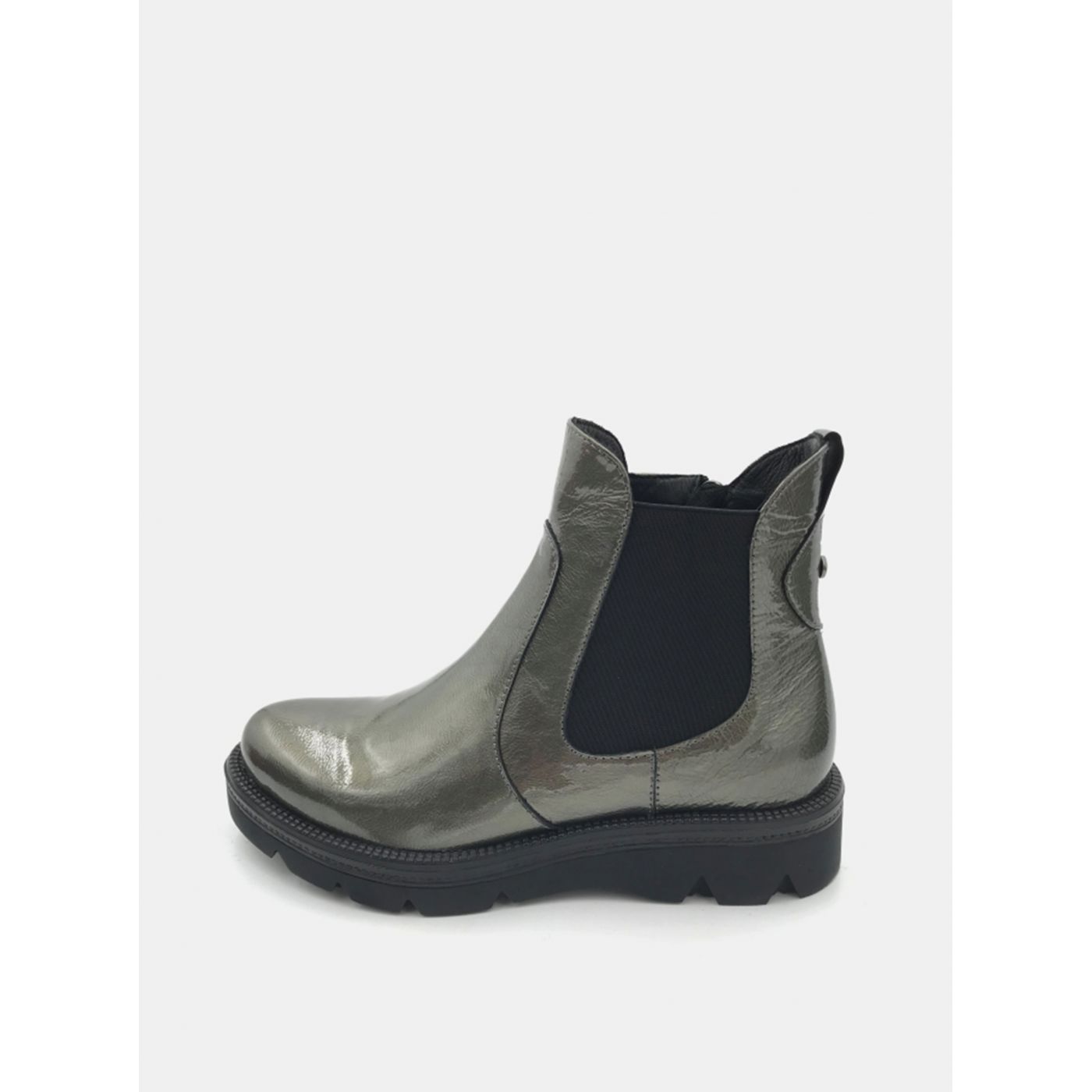 Khaki Women's Leather Chelsea Shoes WILD