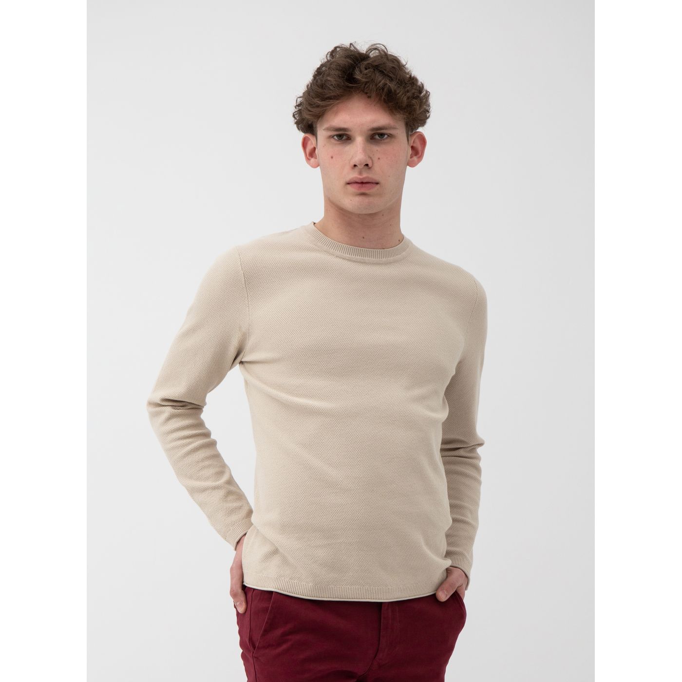 Beige Basic Sweater Selected Homme Stoke