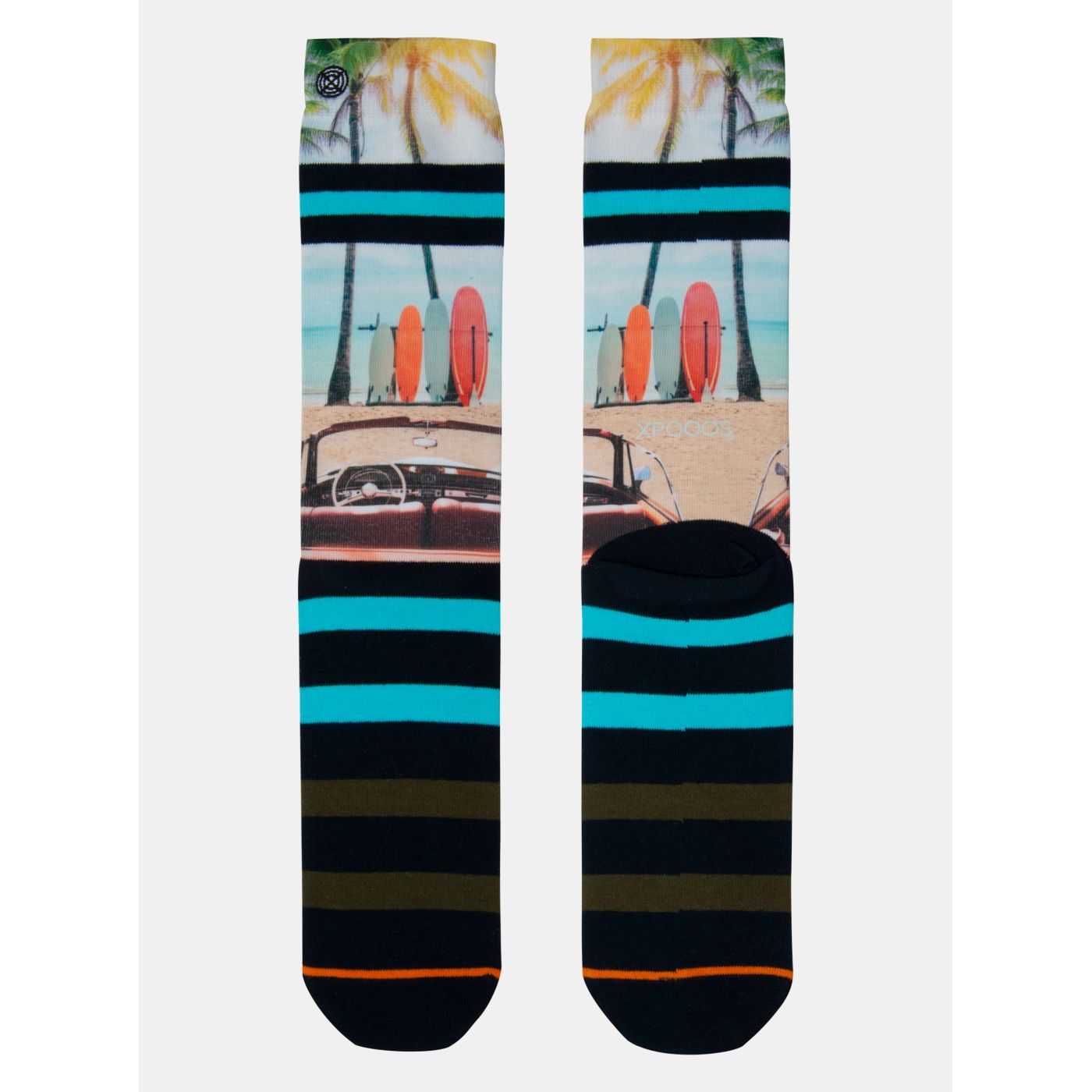 XPOOOS Black-blue Men's Socks