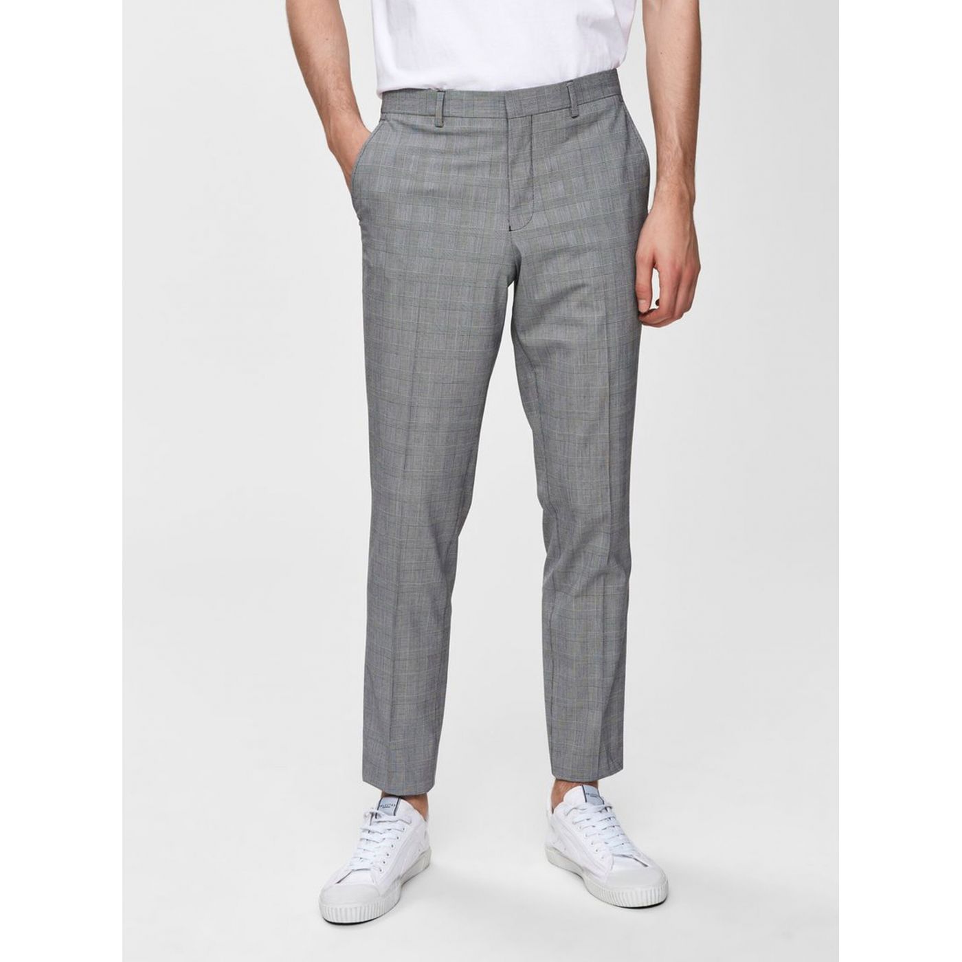 Men's Plaid Slim Fit Pants Selected By Homme Mathrep