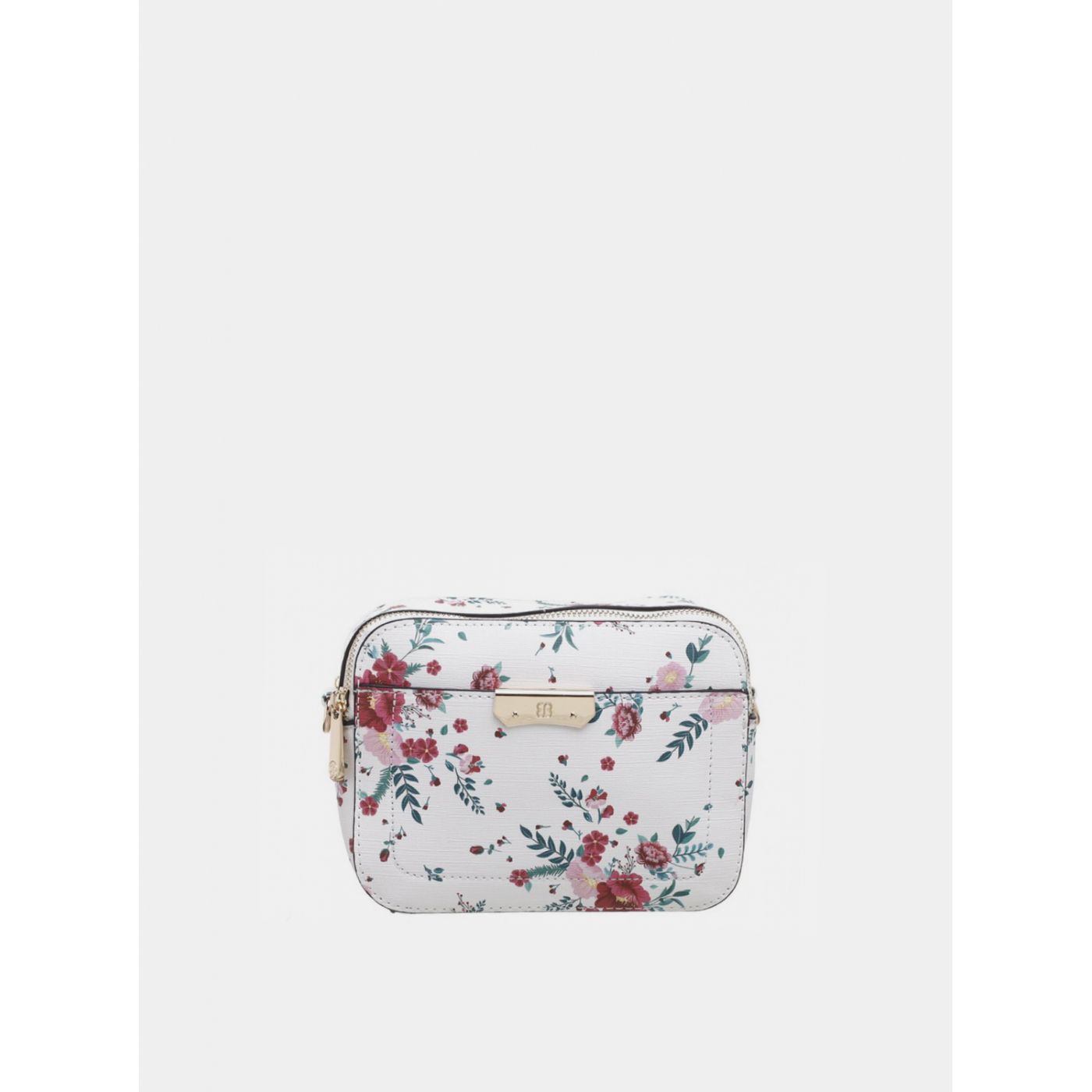 Bessie London White Floral Handbag