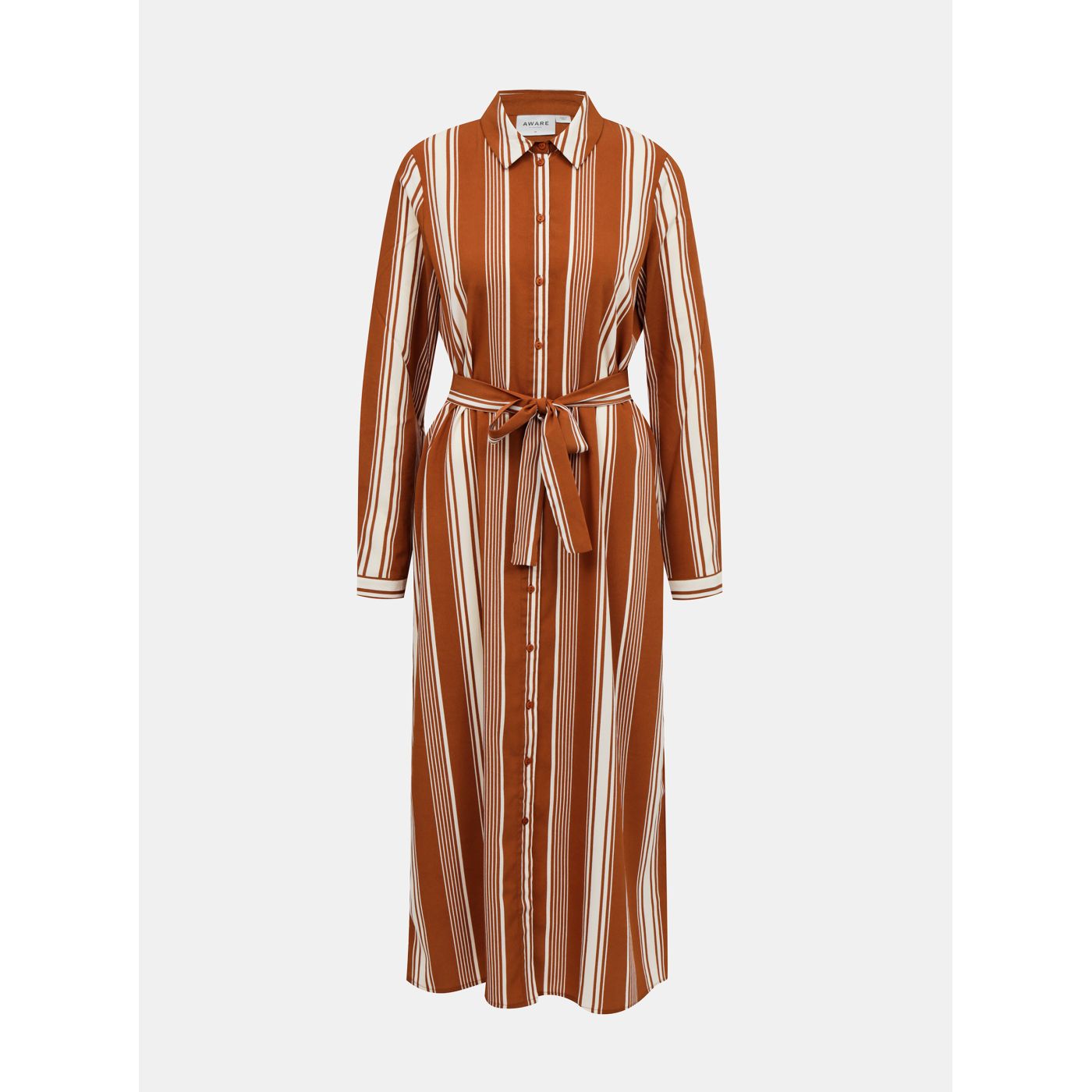 Brown Striped Shirt Maxi Dress AWARE by VERO MODA Athens