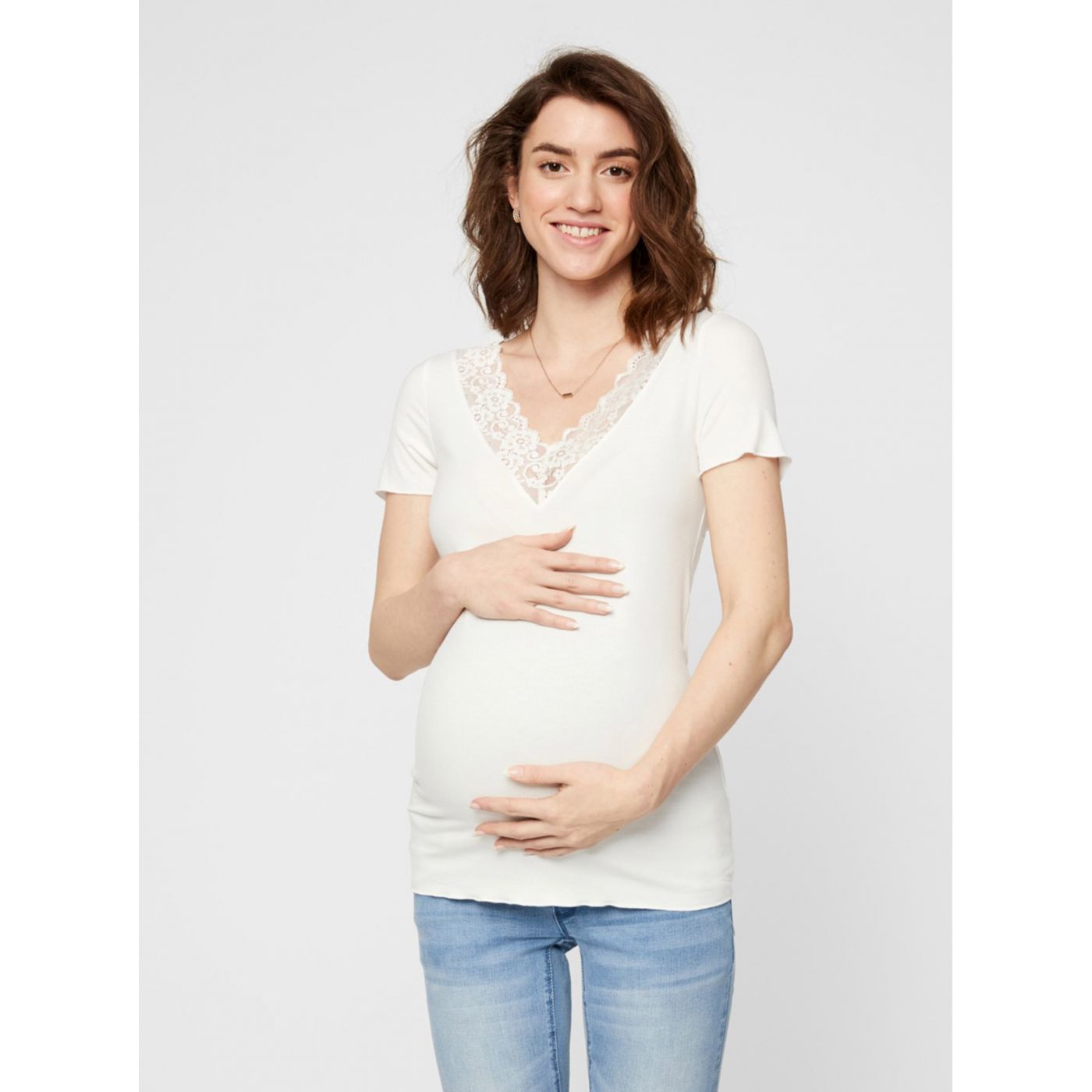 Mama.licious Trina Lace Maternity T-Shirt