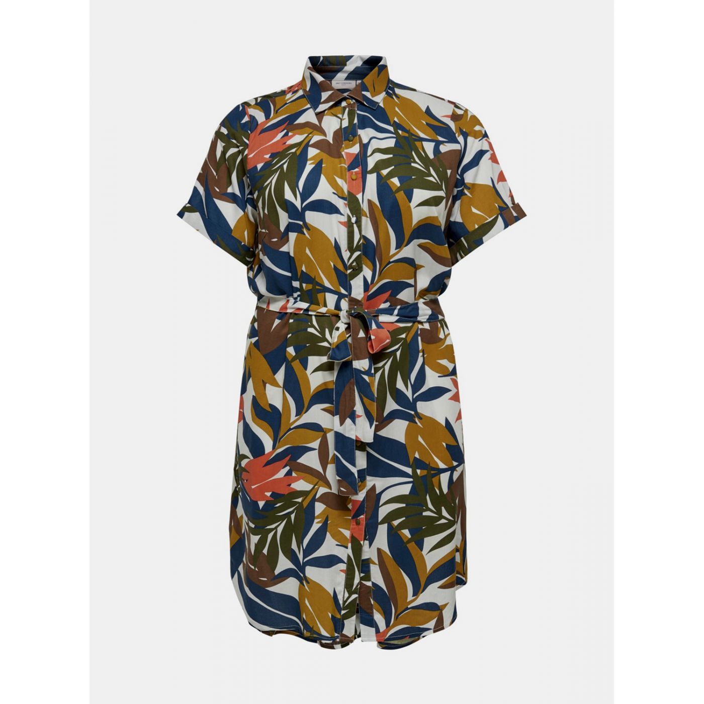 Blue-Brown Patterned Shirt Dress ONLY CARMAKOMA Isabel