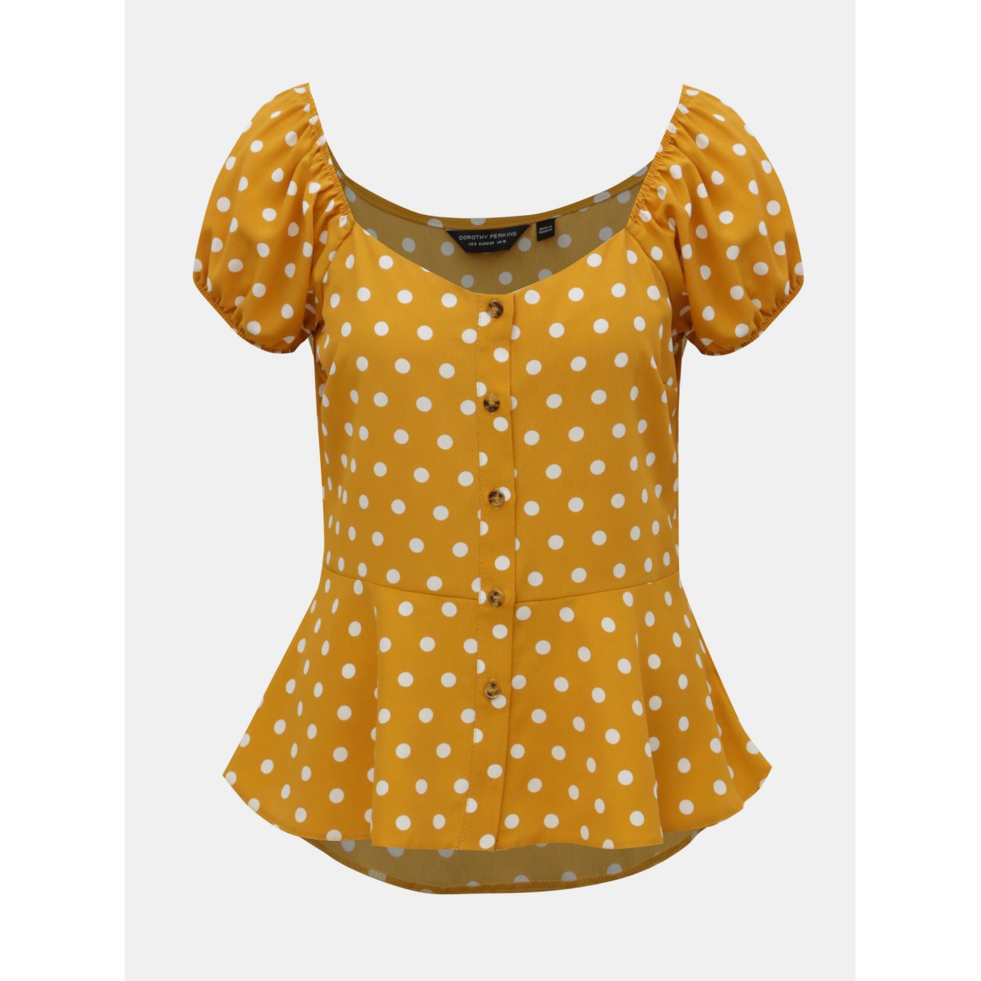 Dorothy Perkins Mustard Polka Dot Blouse