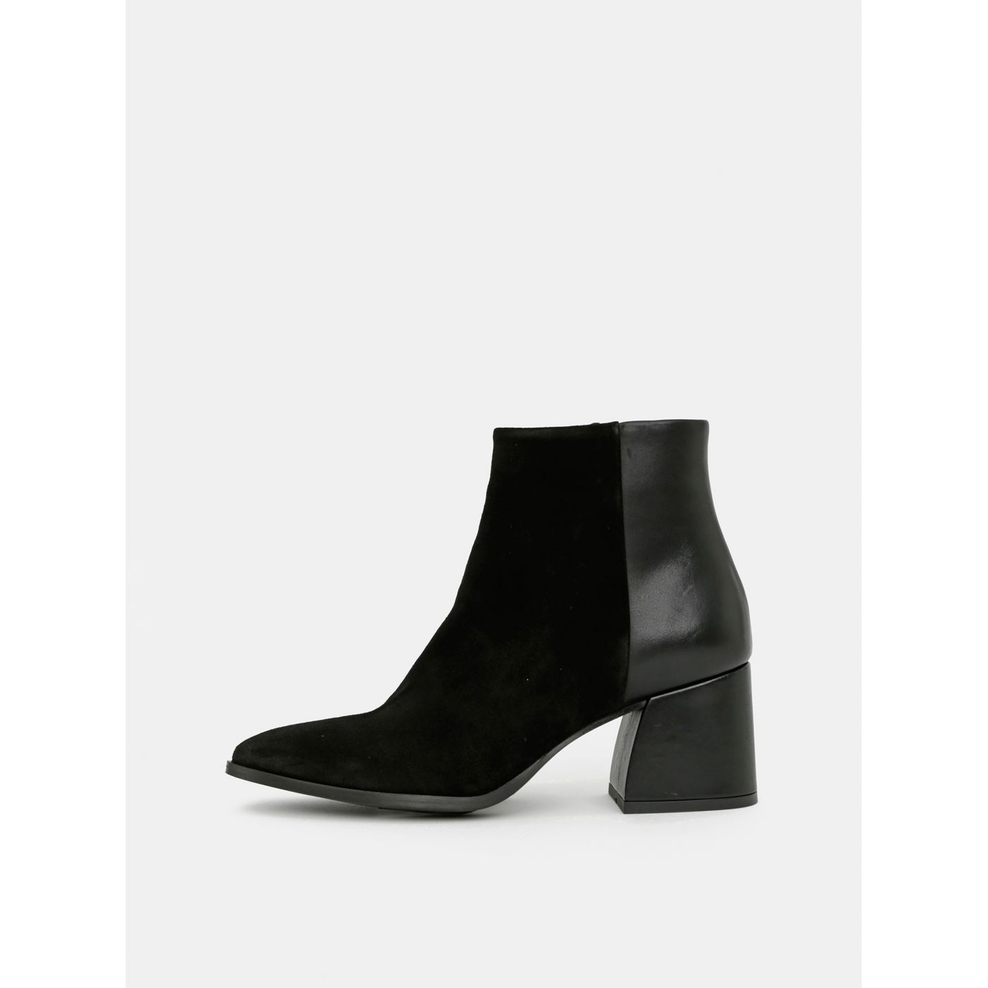 Black leather ankle boots with suede details VERO MODA Nola