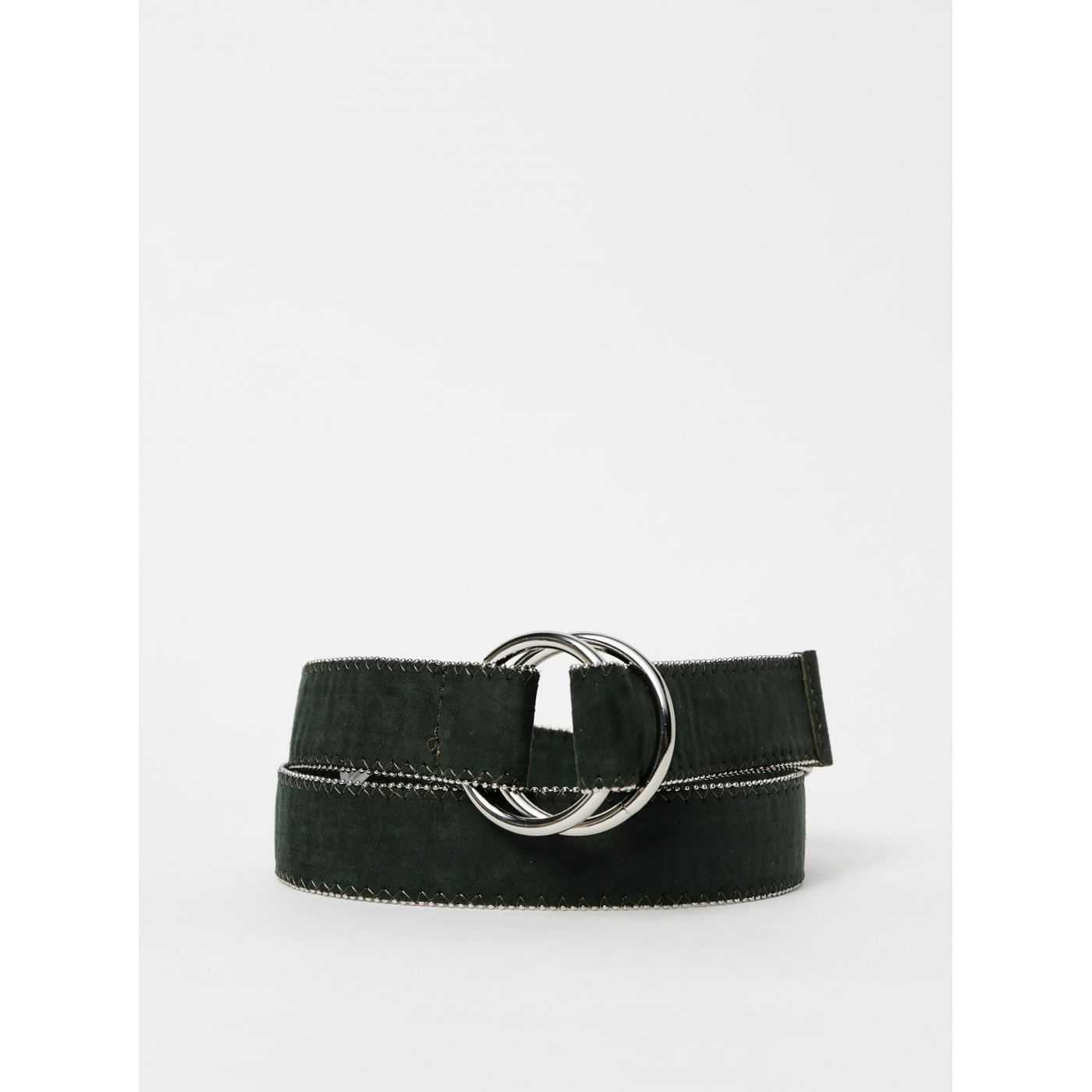 Dark green belt in suede pieces nilla