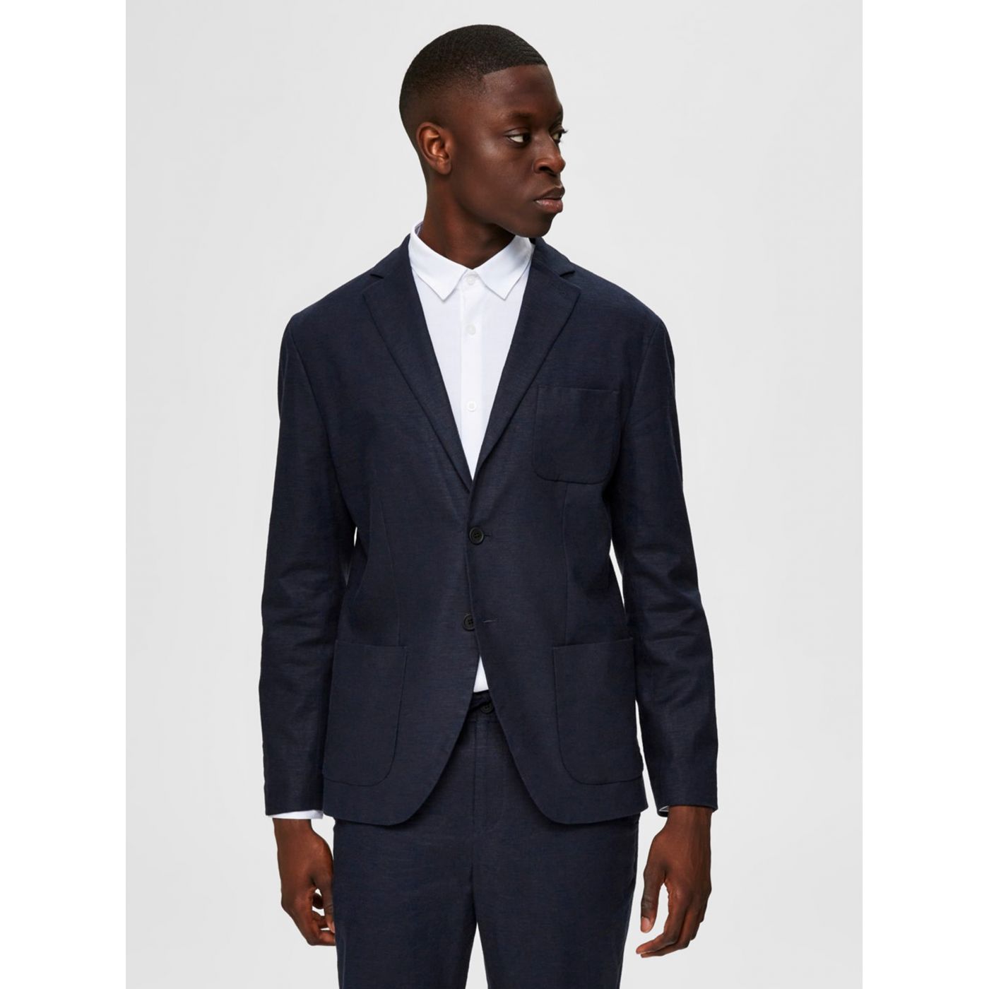 Dark Blue Linen Jacket Selected by Homme Dave
