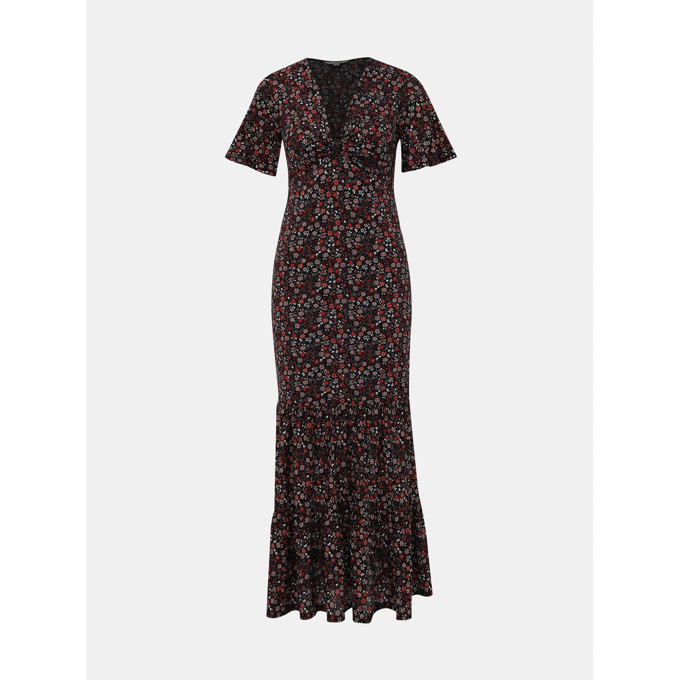 Miss Selfridge's Red-Black Floral Maxi dress