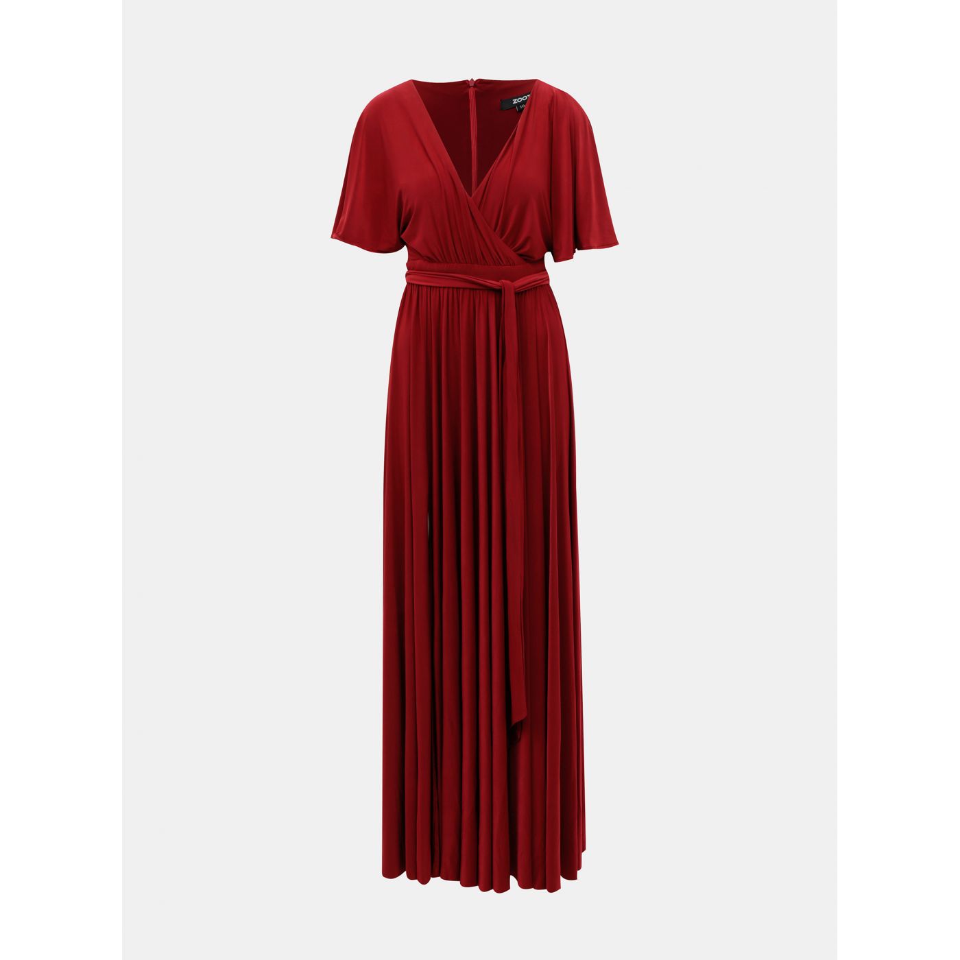 Burgundy maxi dress with zoot slit
