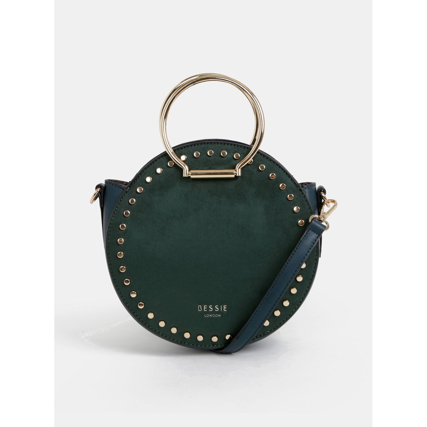 Dark green crossbody handbag in suede finish bessie London
