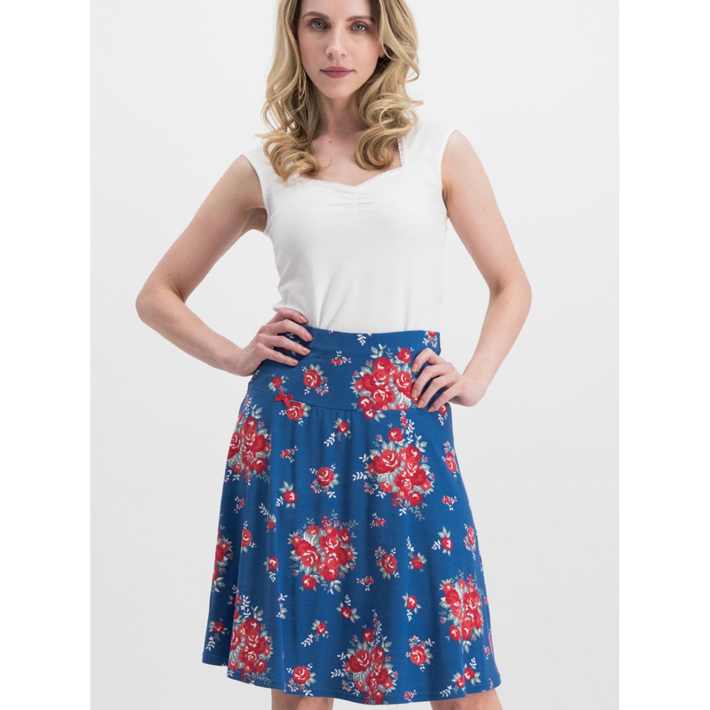 Blutsgeschwister Jetset Boulevard Blue Floral Skirt