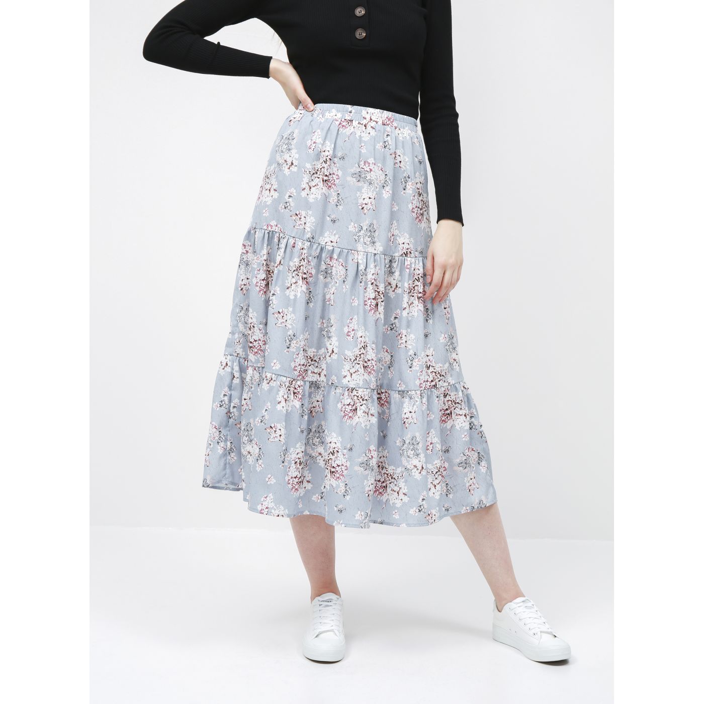 Blue floral skirt VILA Bambi