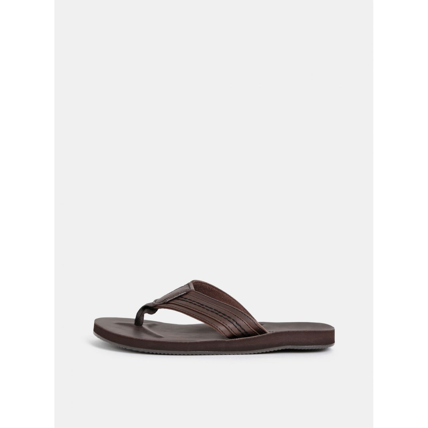 Dark Brown Leather Men's Flip Flops Jack & Jones Bob
