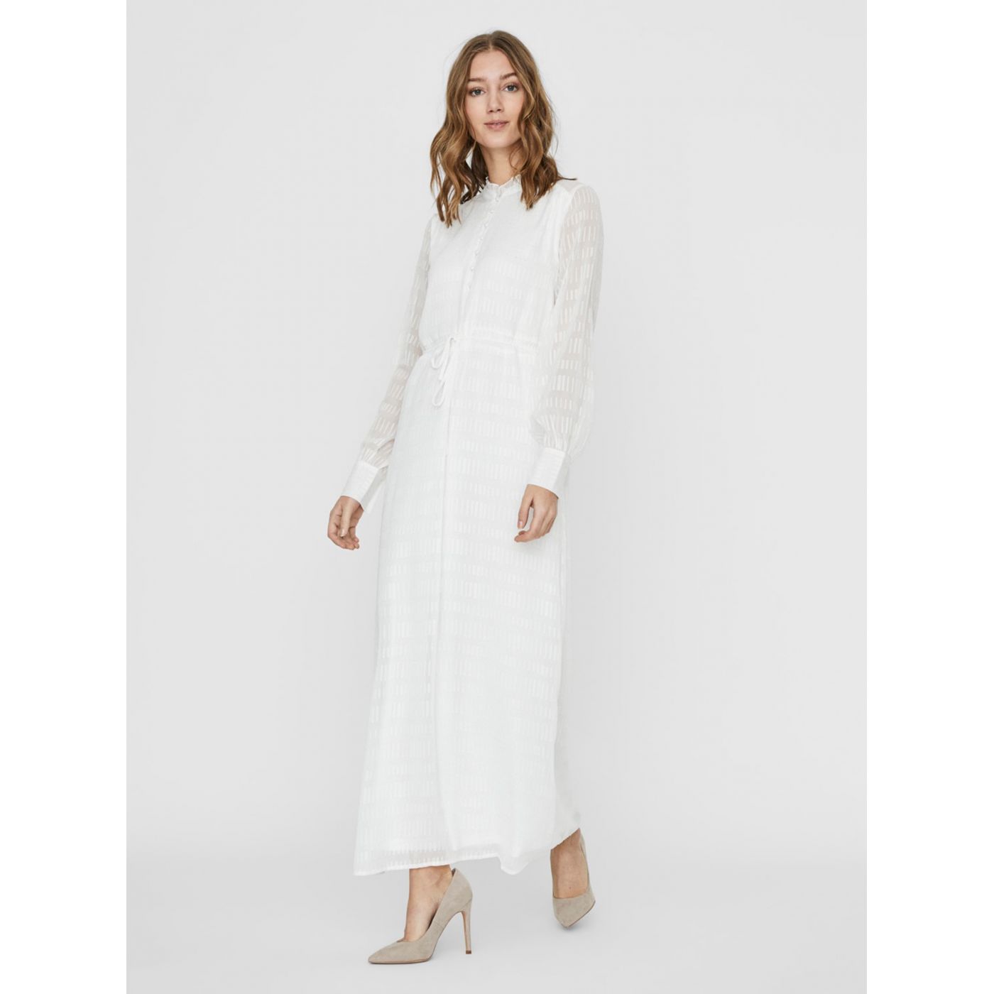 Vero MODA Live White Patterned Maxi dress