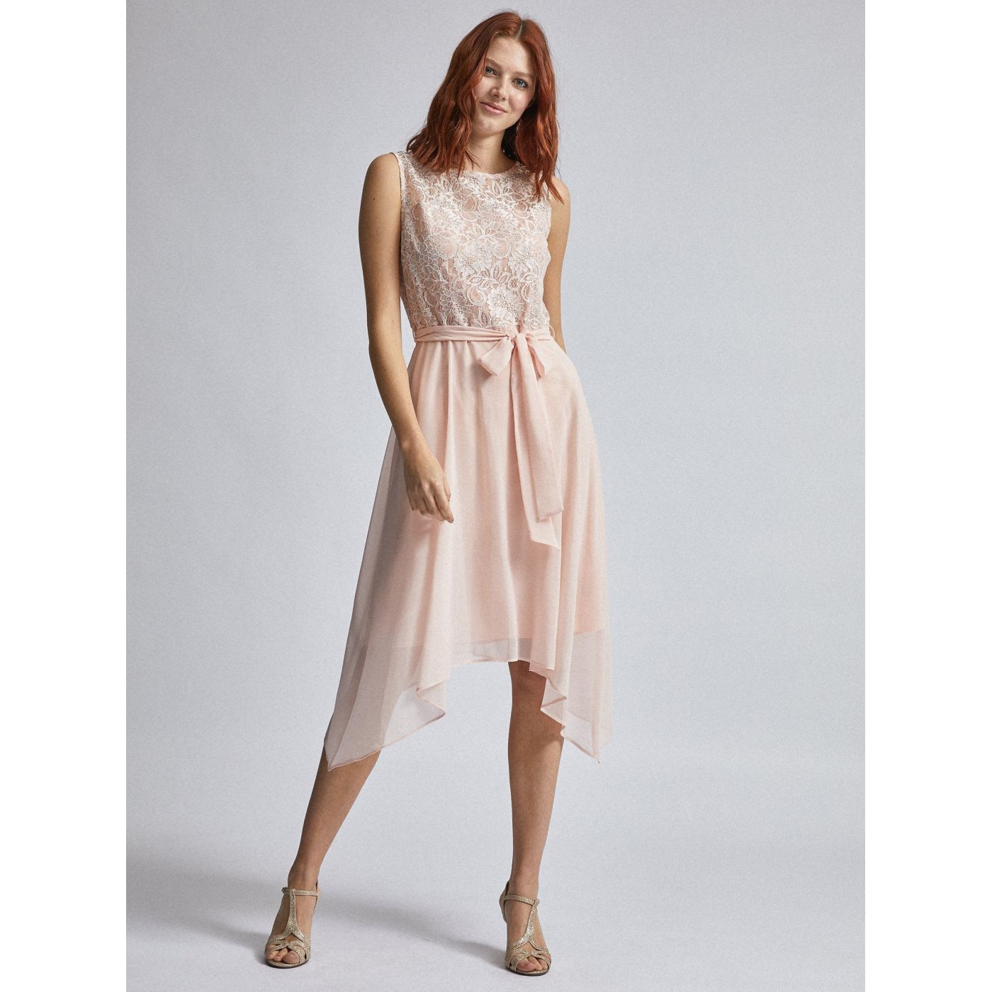 Light pink dress with lace Billie & Blossom