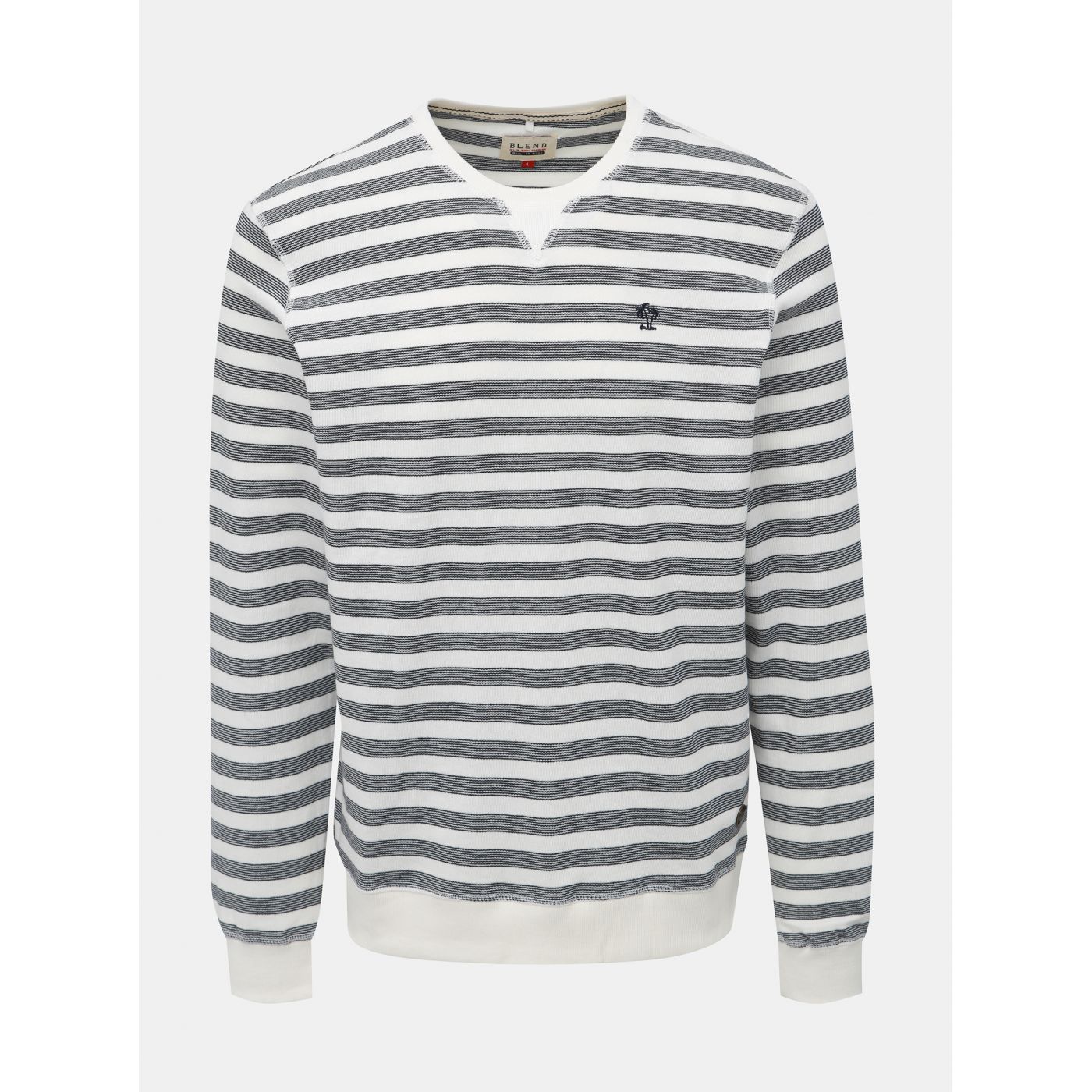 Blend White-Blue Striped Sweatshirt