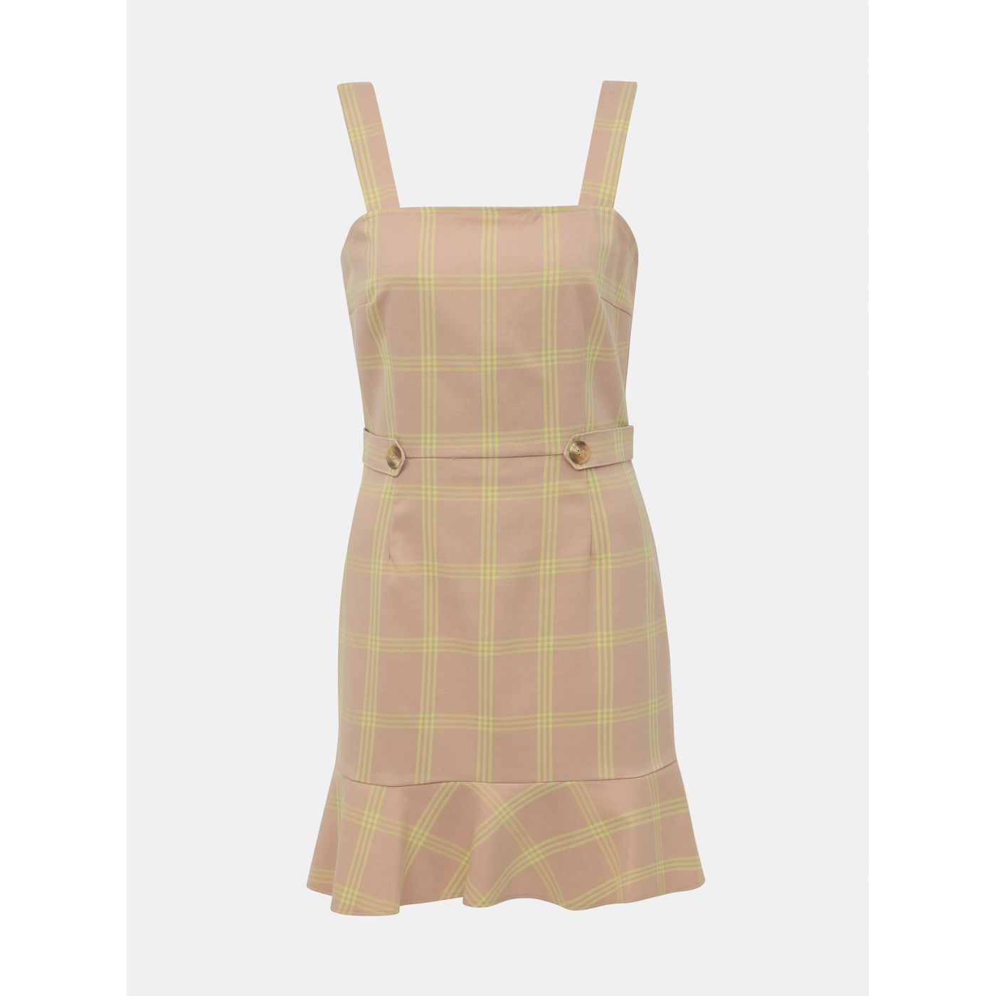 Miss Selfridge's Beige Plaid Dress