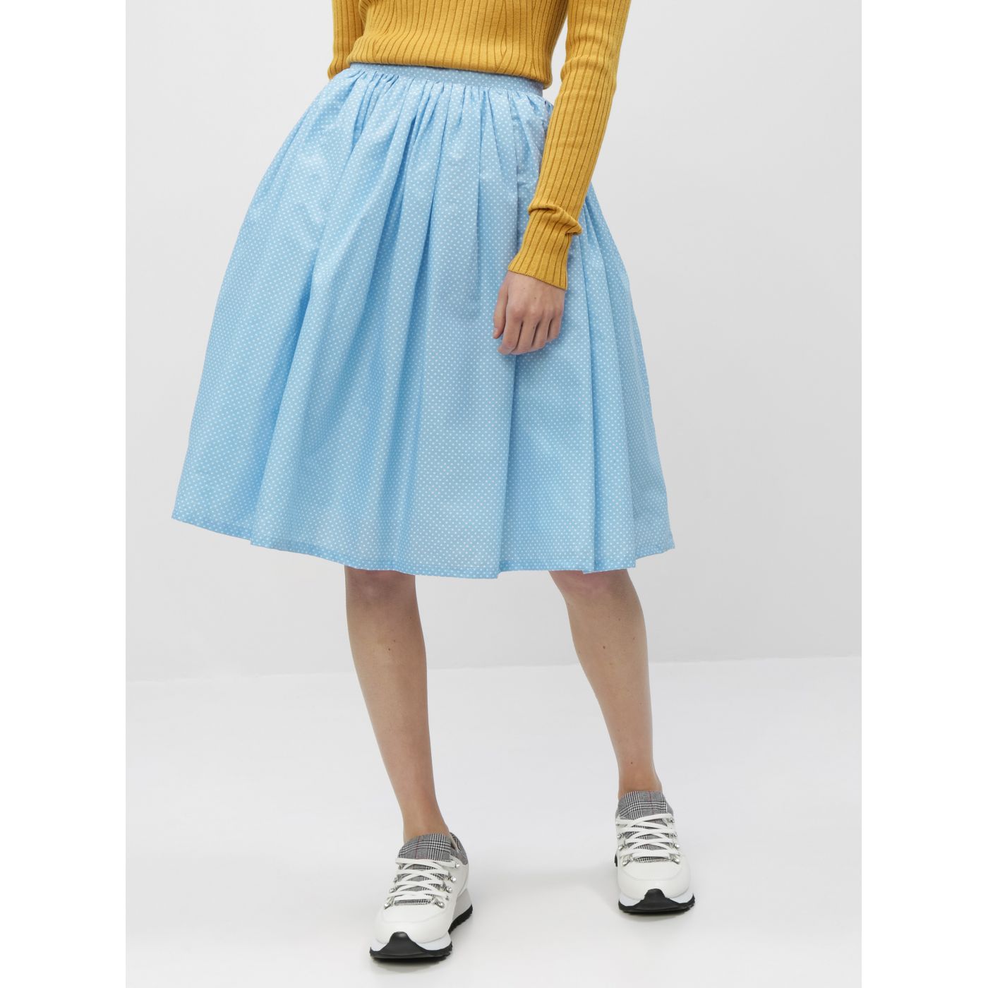 Light blue polka dot round skirt MONLEMON