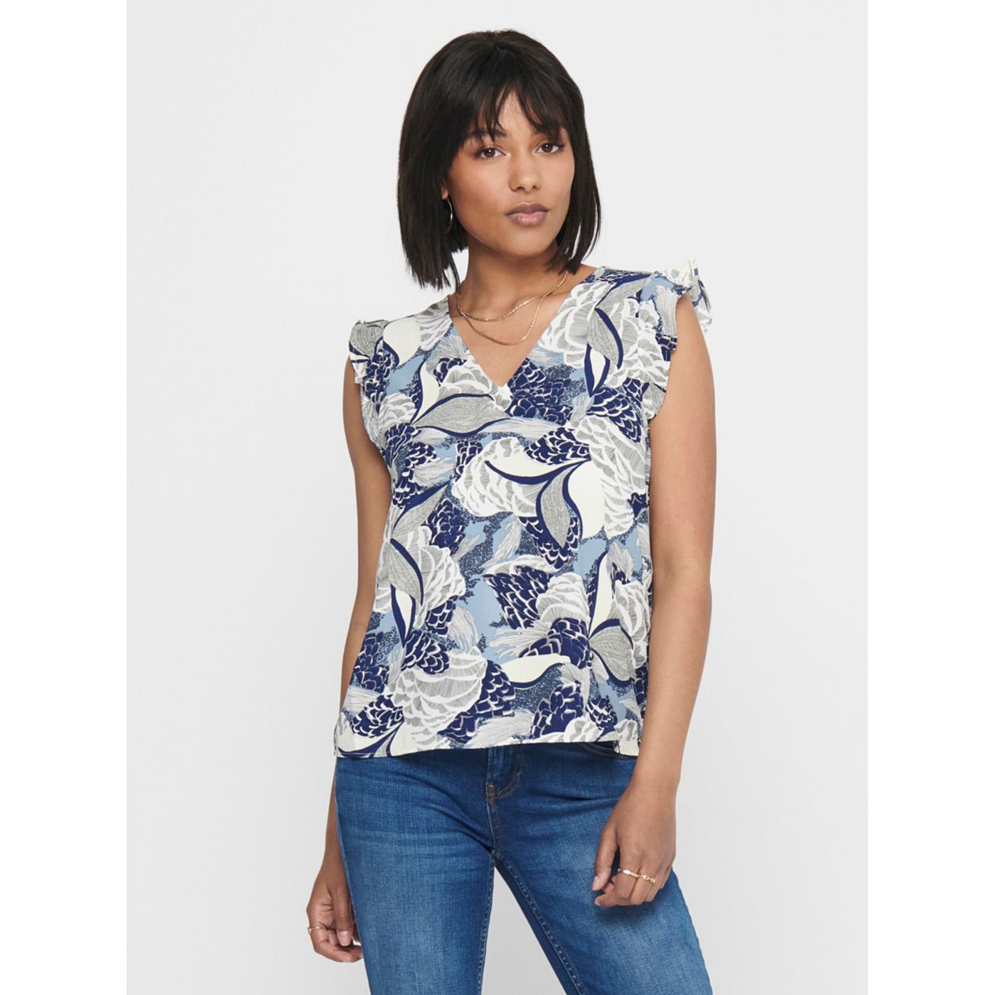 Blue floral blouse ONLY Beatrice