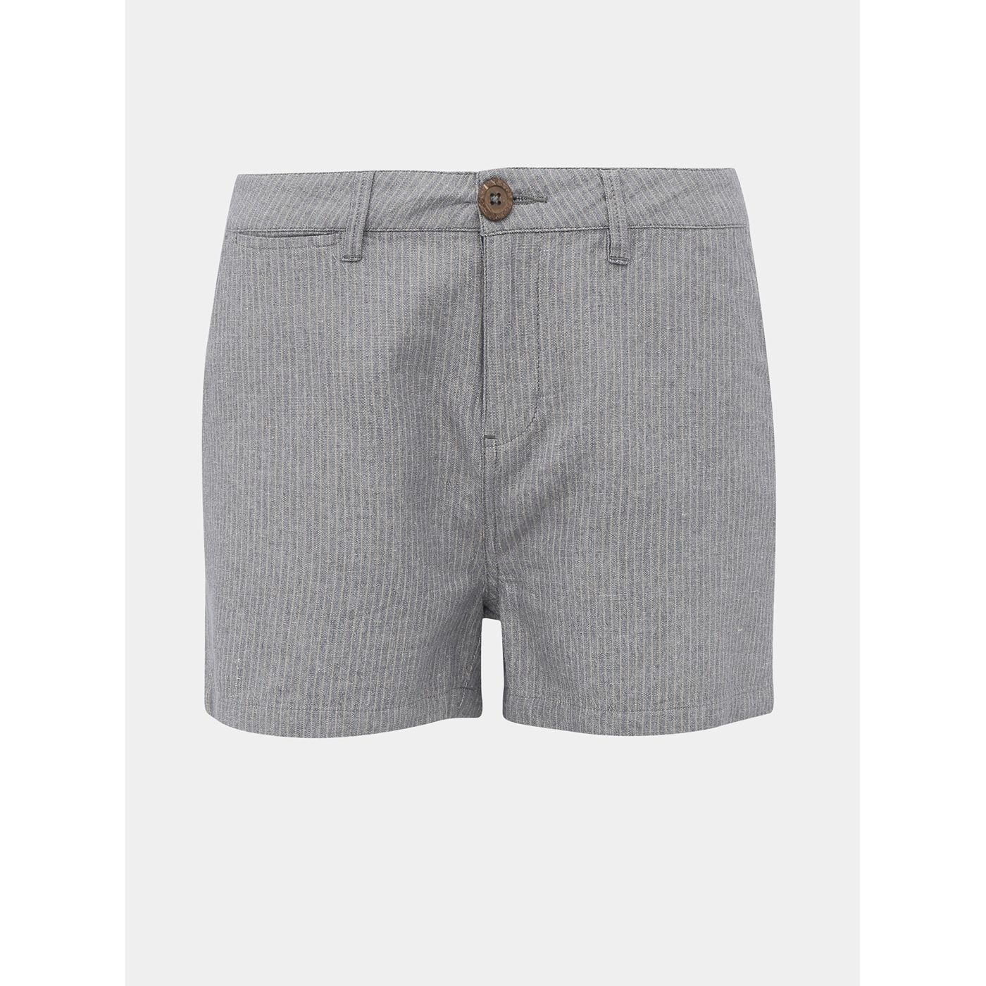 Grey Women's Striped Shorts with Flax Flax ZooT Baseline Jade