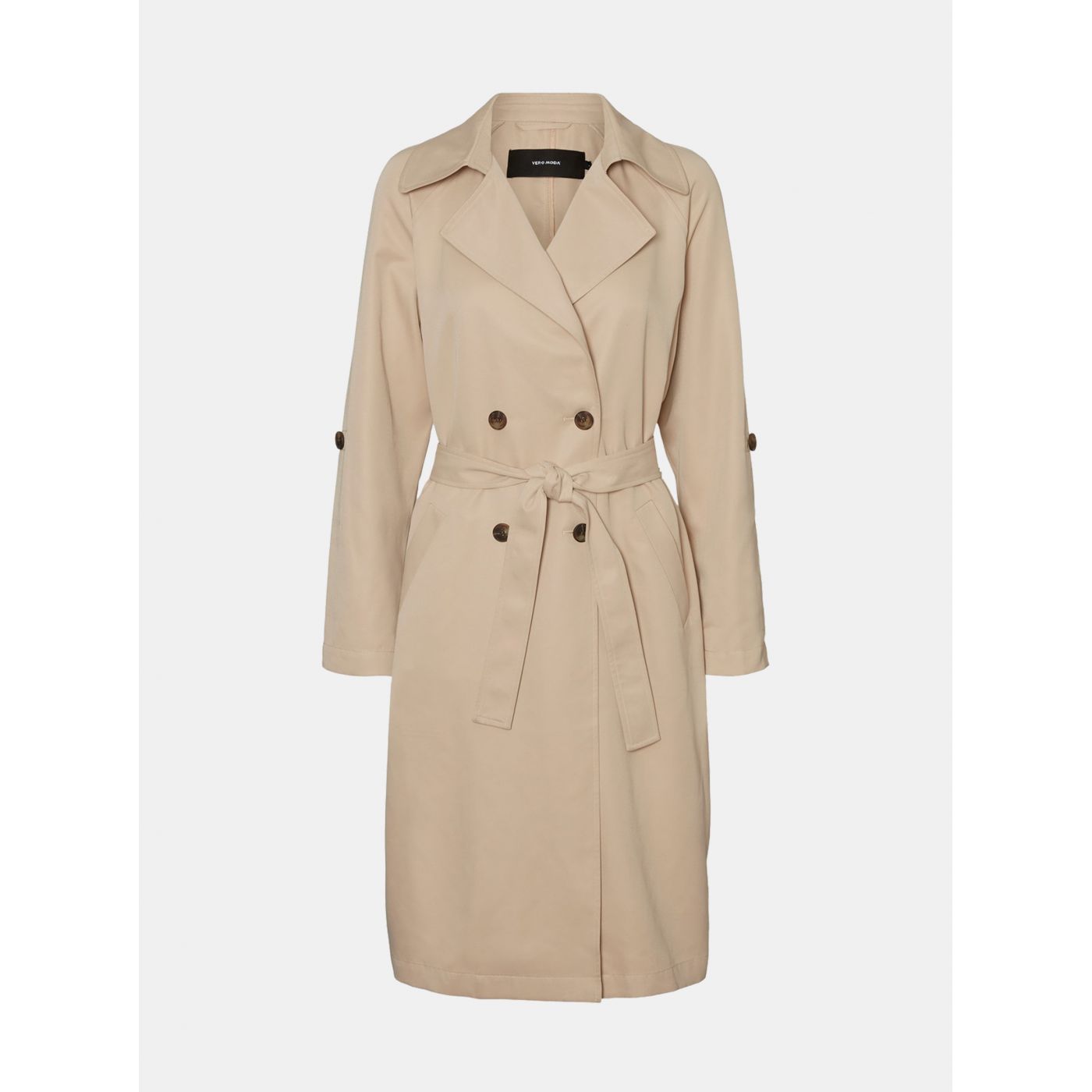 Beige long trench coat VERO MODA Lulubie