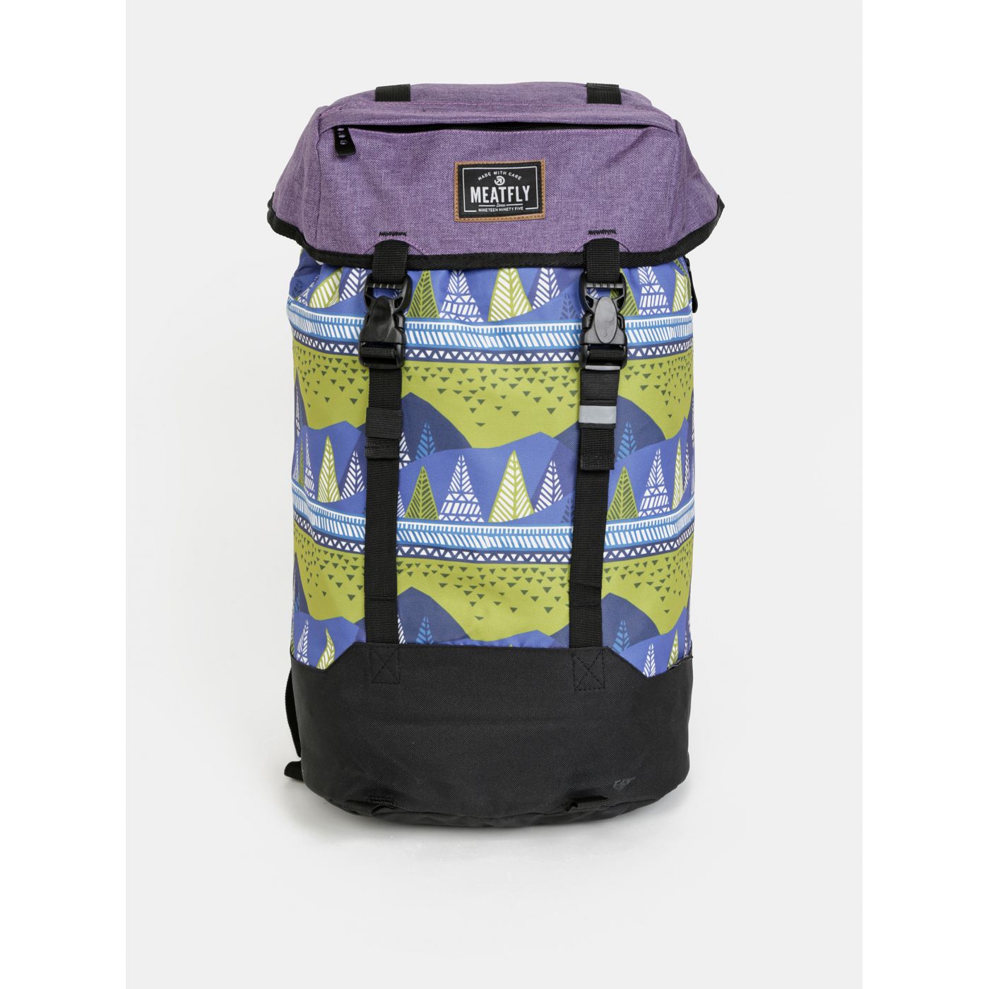 Green-blue patterned backpack Meatfly 26 l