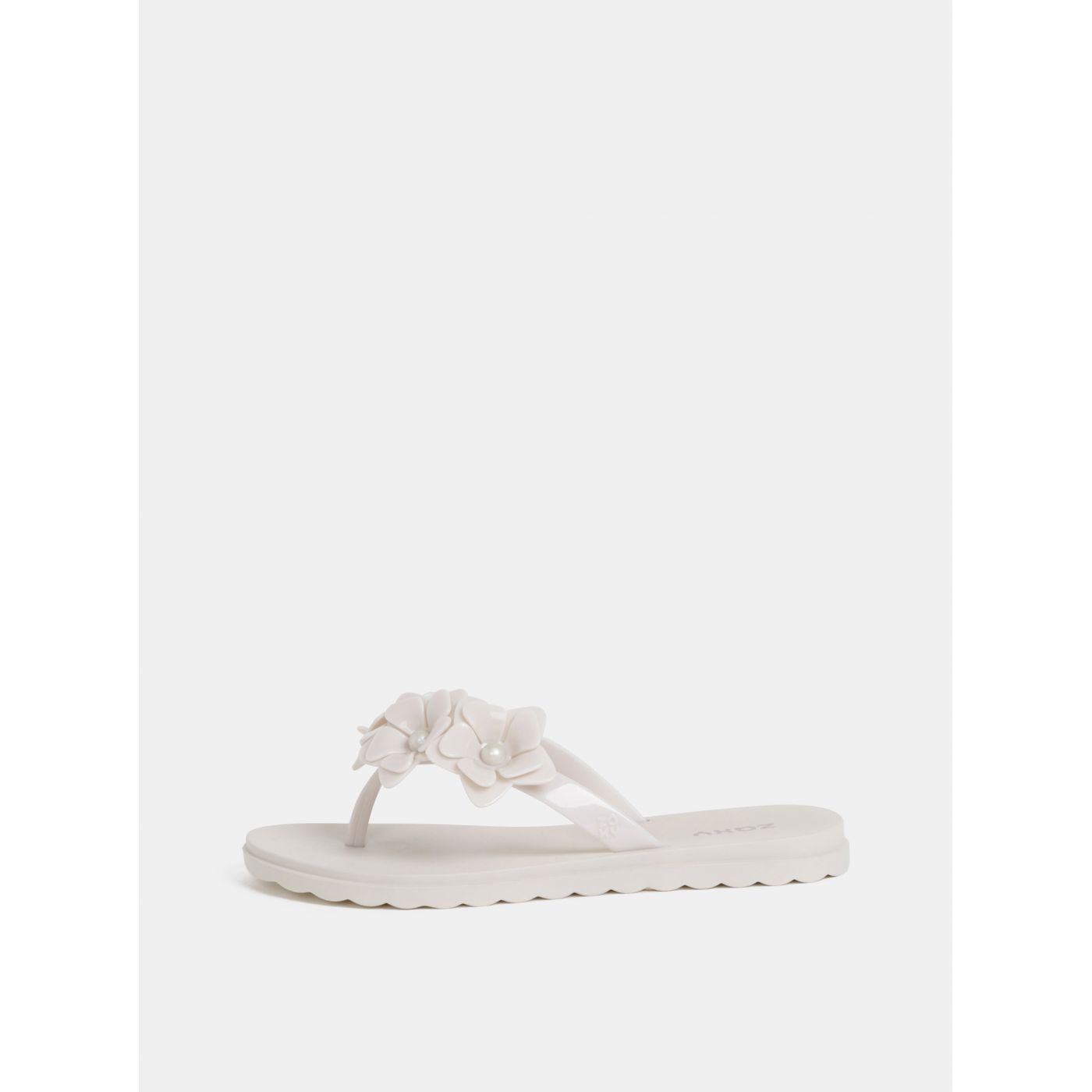 Cream flip-flops with Zaxy Fresh Choice
