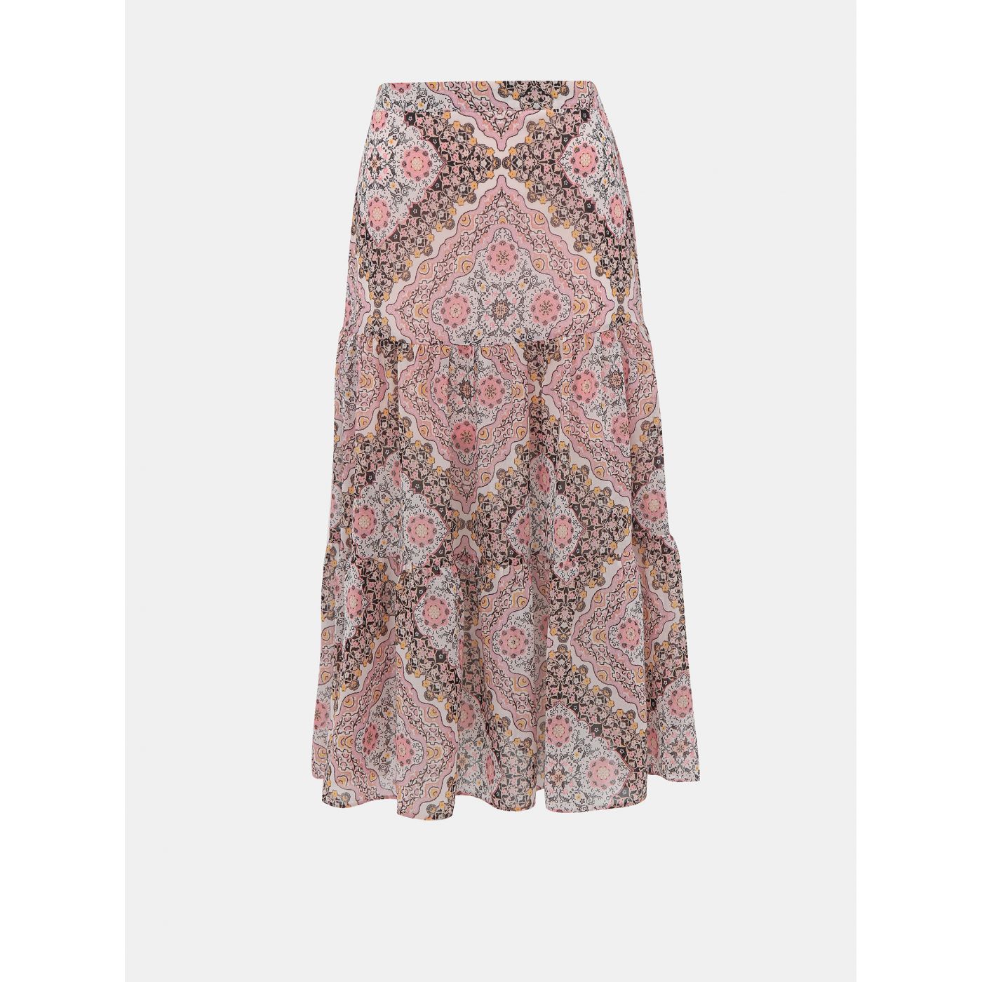 Miss Selfridge's Pink Patterned Midi Skirt