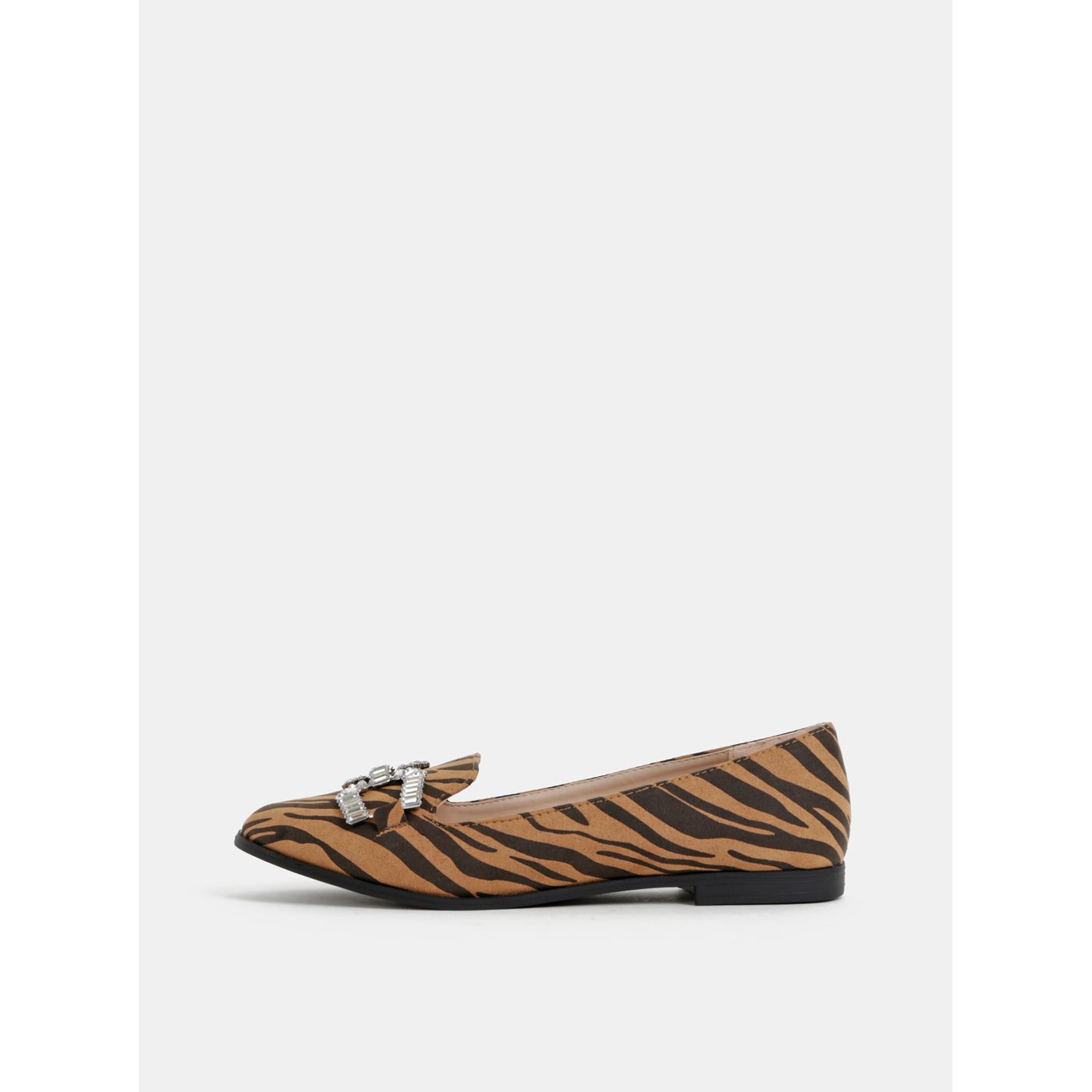 Black-brown loafers with a zebra pattern dorothy perkins