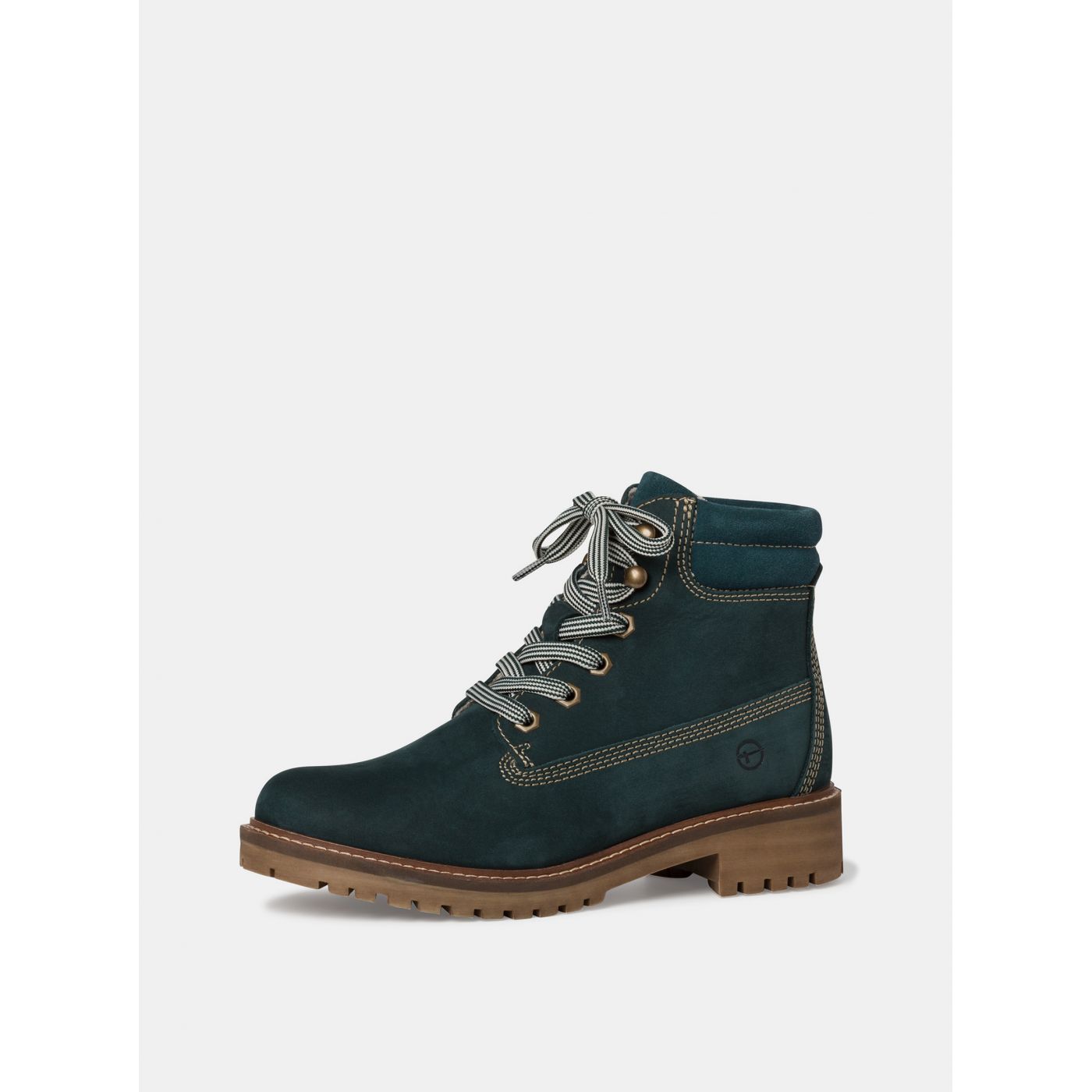 Dark green leather ankle boots Tamaris