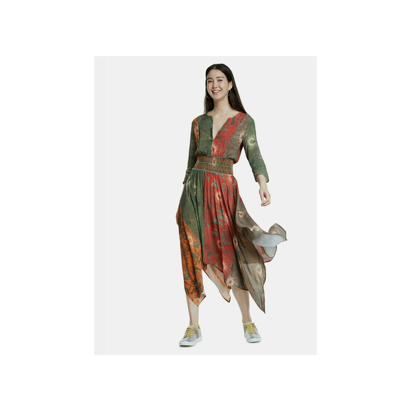 Green Patterned Desigual Ohio Midis