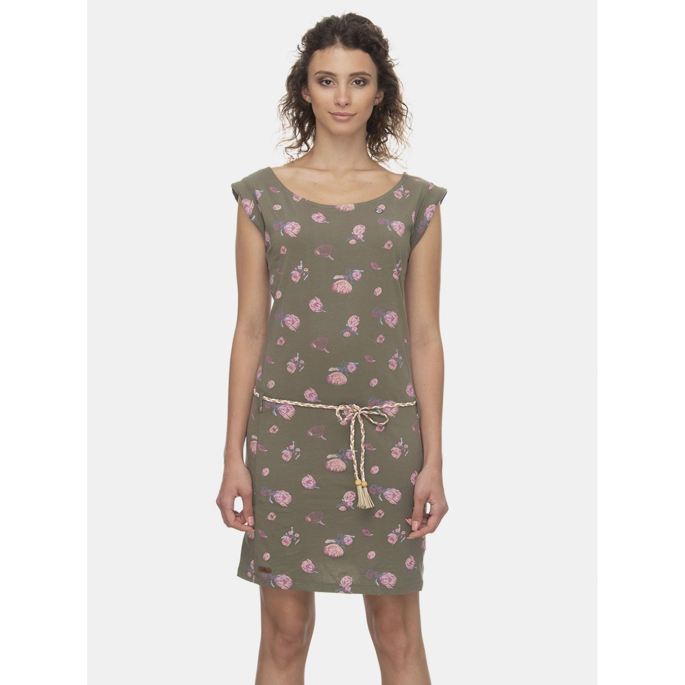 Khaki Floral Dress Ragwear Tamy Flowers