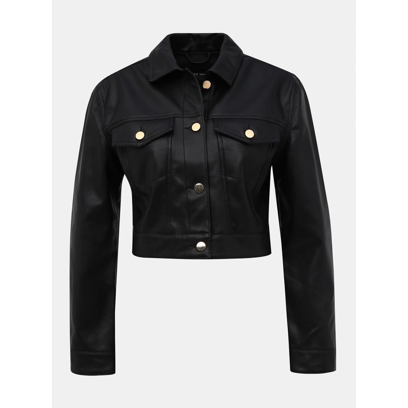 TALLY WEiJL Black Imitation Leather Short Jacket