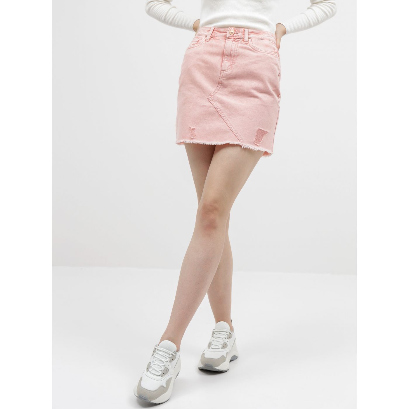 Jacqueline de Yong Rosa Pink Denim Skirt