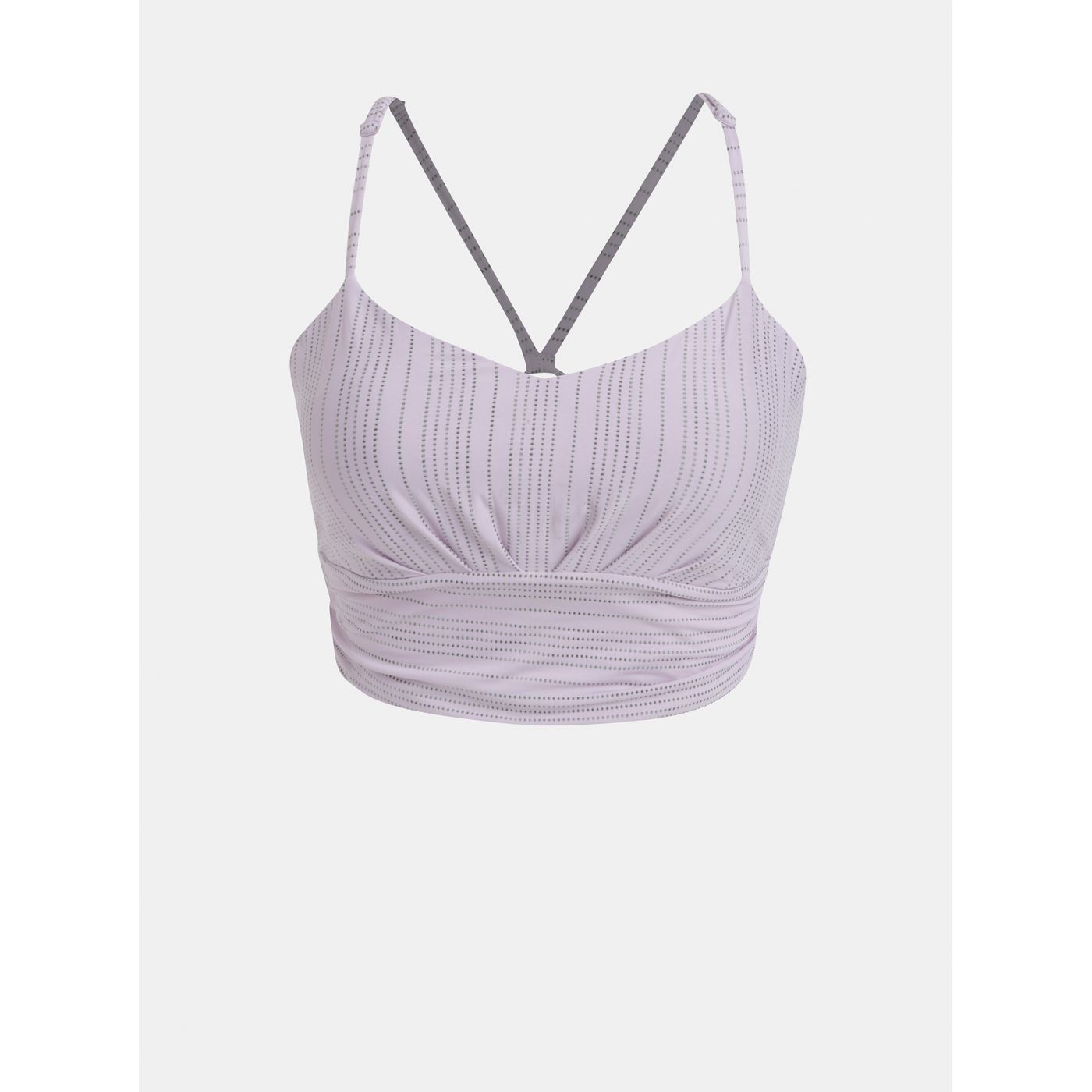 Light purple patterned sports bra prAna Lici