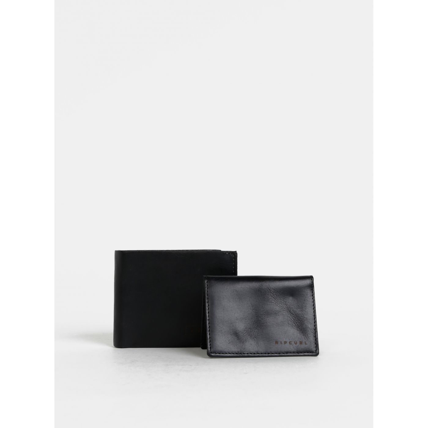 Black Men's Leather Wallet with Removable 2-in-1 Rip Curl Laser Case