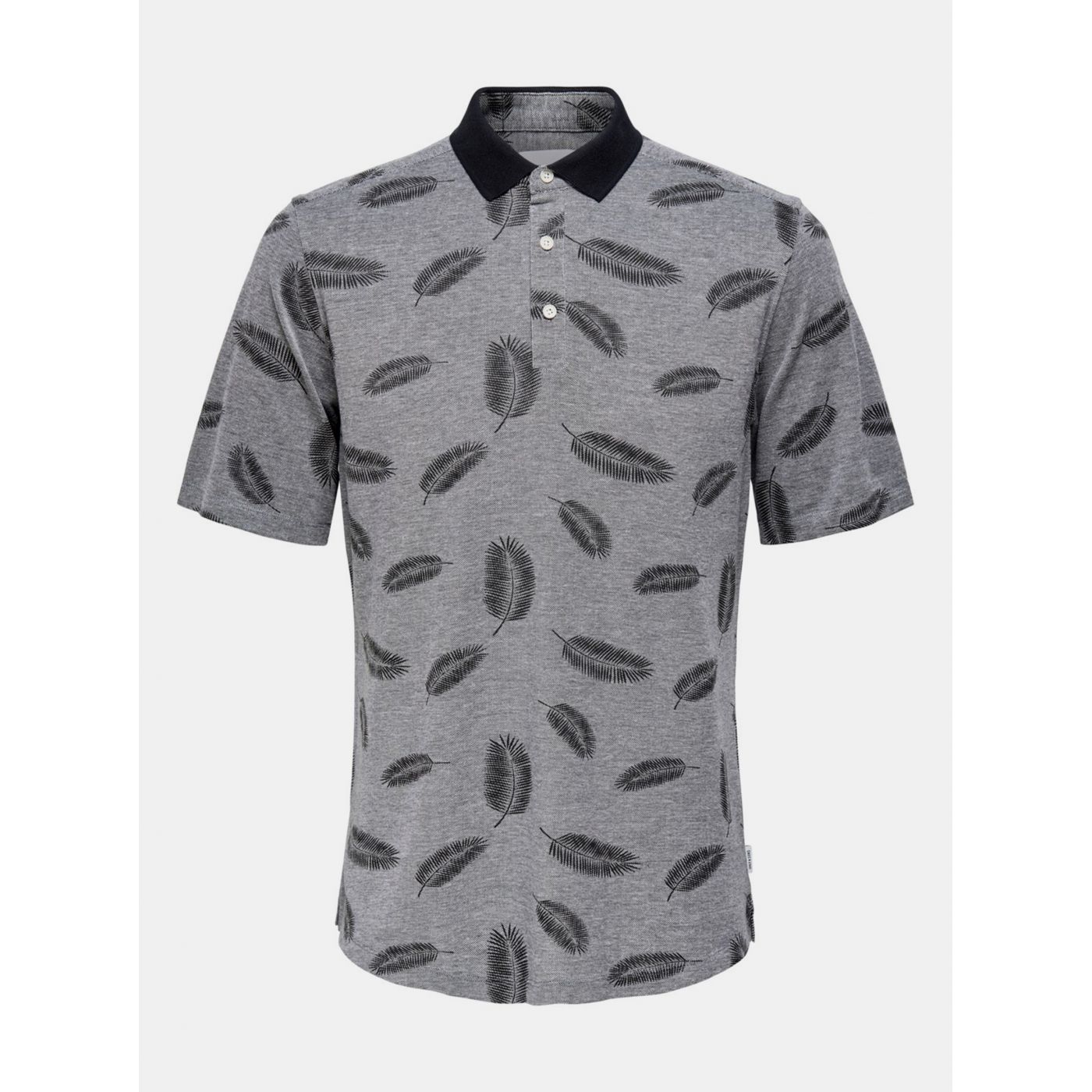 Grey Patterned Polo Shirt ONLY & SONS