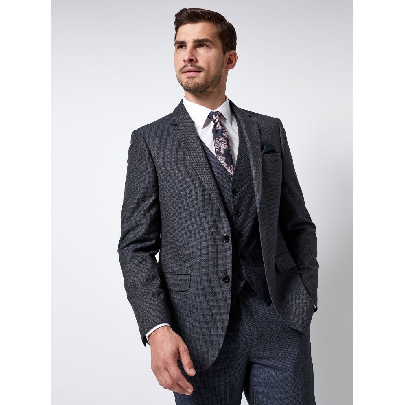 Burton Menswear London Dark Blue Suit Jacket