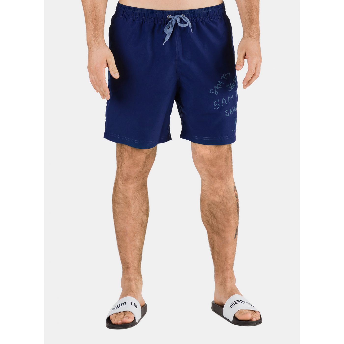 Blue men's swimsuit with SAM 73 print