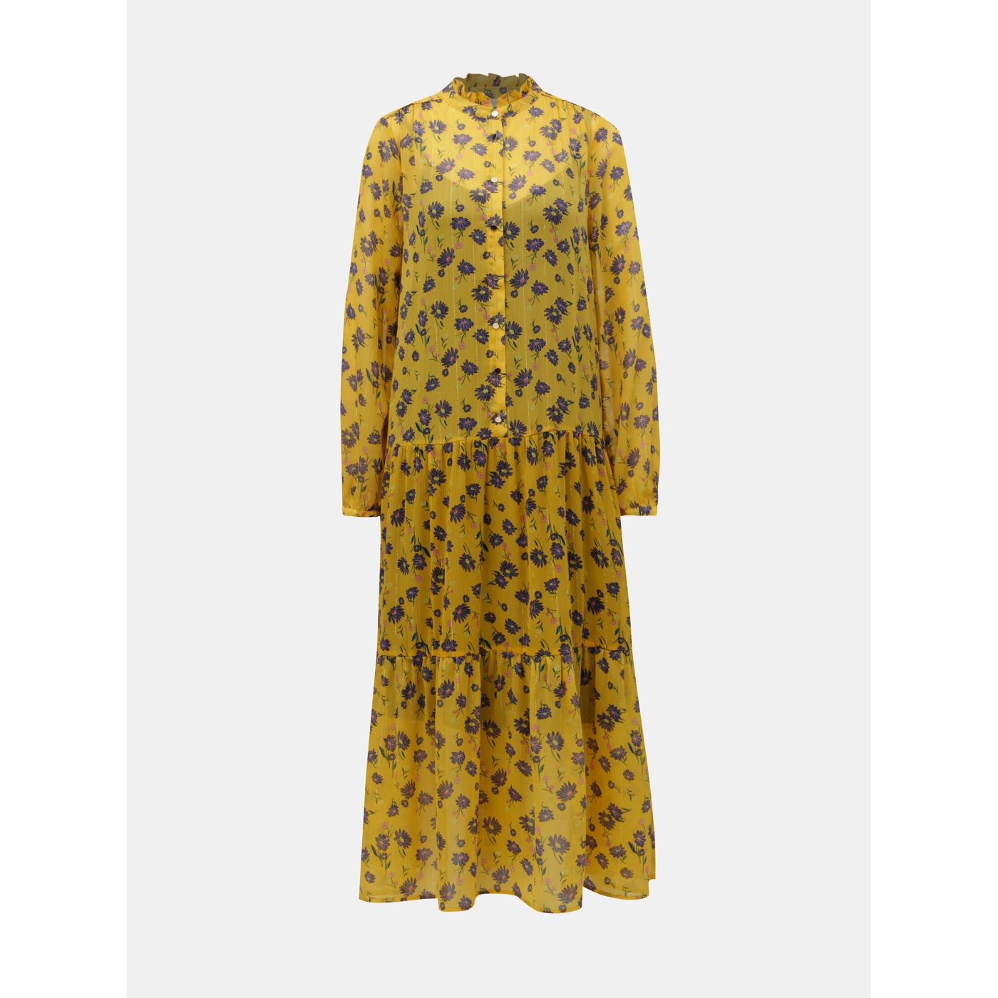 Yellow floral maxi dress 2-in-1 VILA Amala