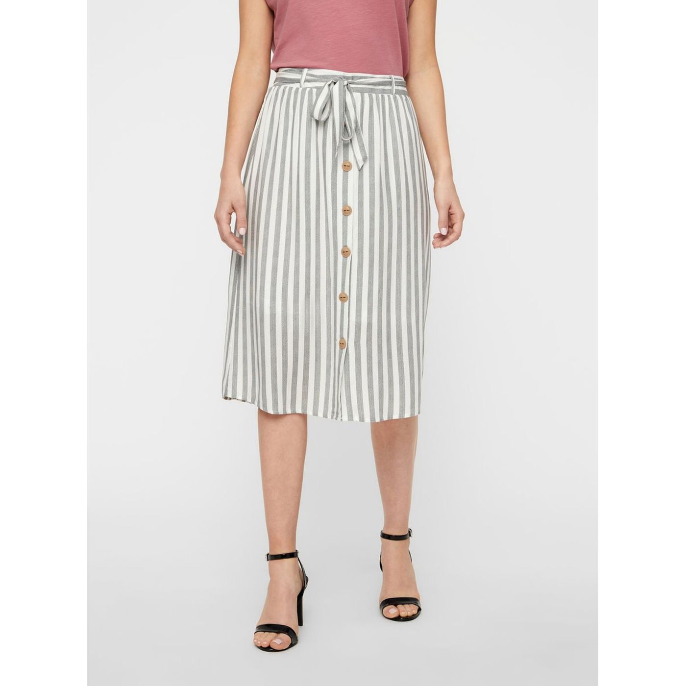 WHITE-GREY STRIPED SKIRT AWARE by VERO MODA Hailey