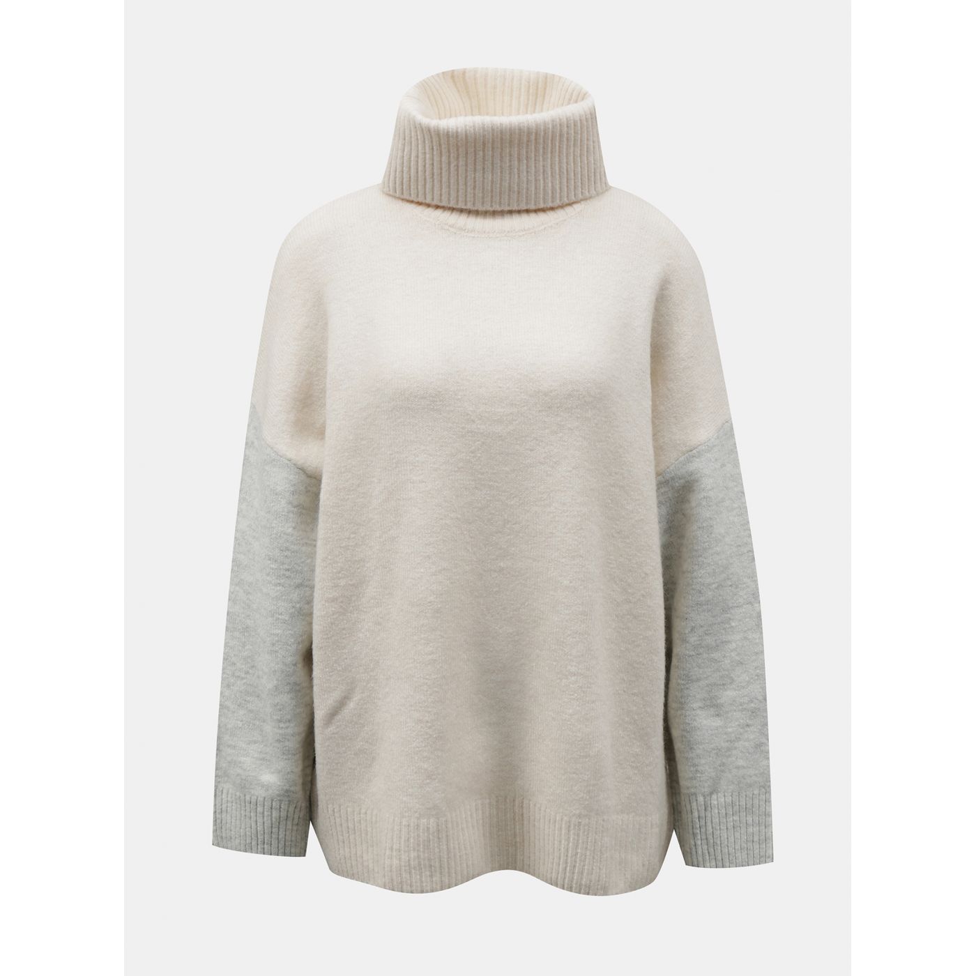 Cream sweater with turtleneck Mango