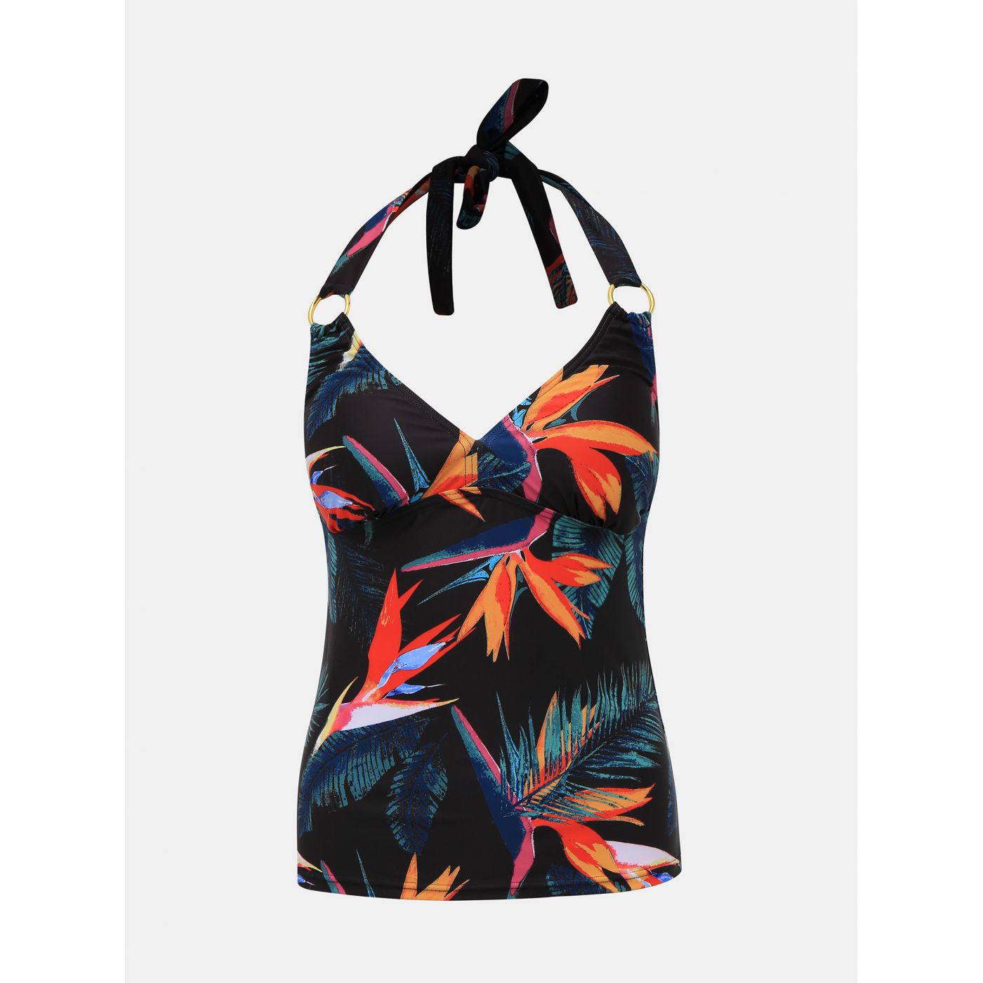 Black floral top swimsuit M&Co