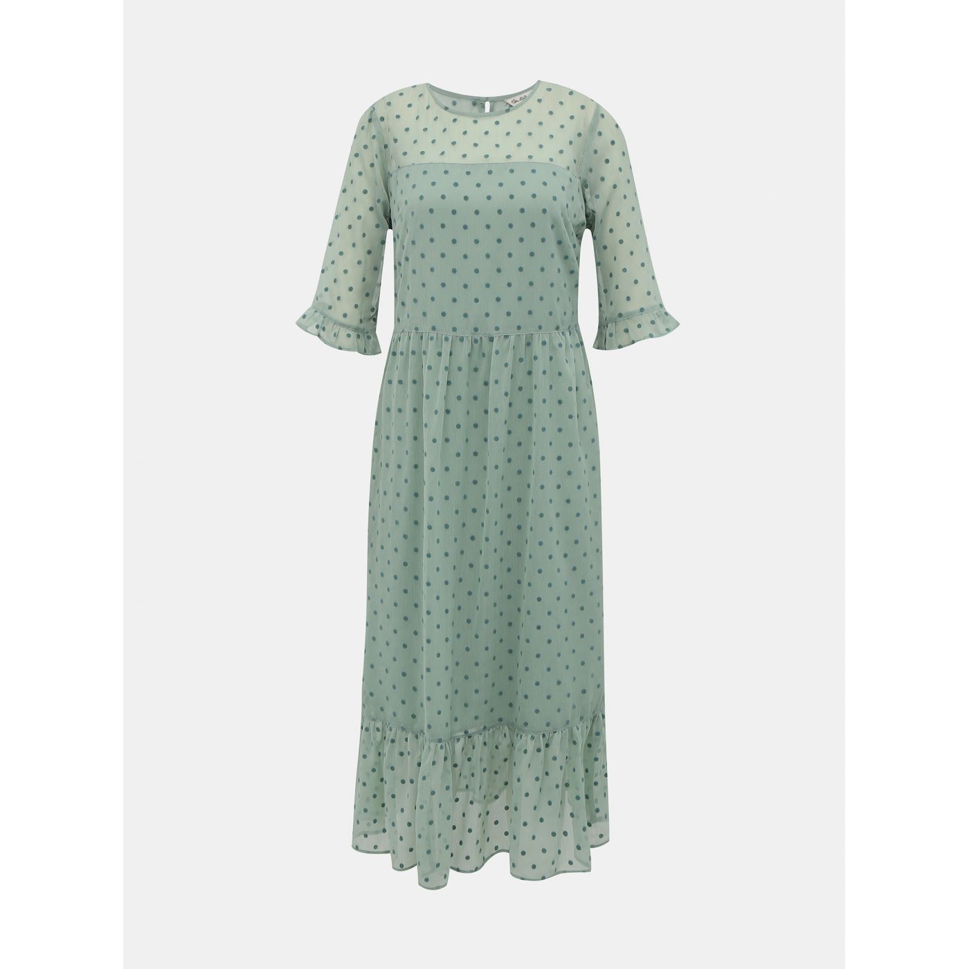 Miss Selfridge's Light Green Polka Dot Midi Dress