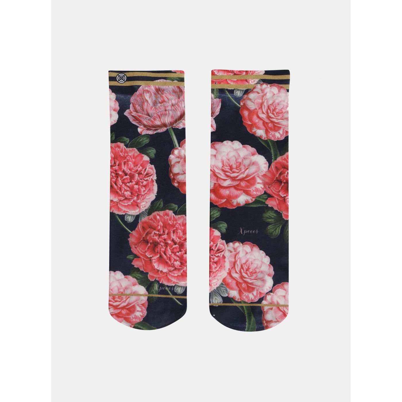 Dark Blue Women's Floral Socks XPOOOS