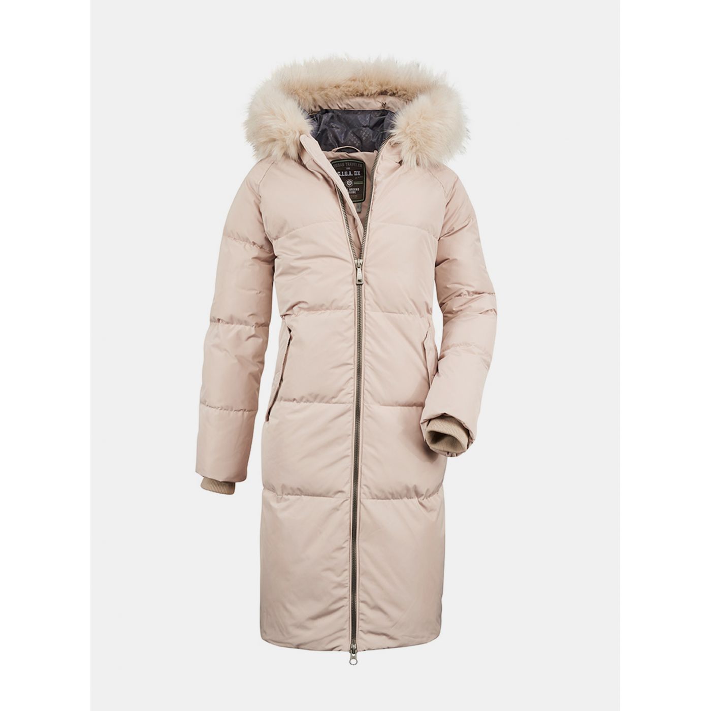 Beige women's emulted coat killtec