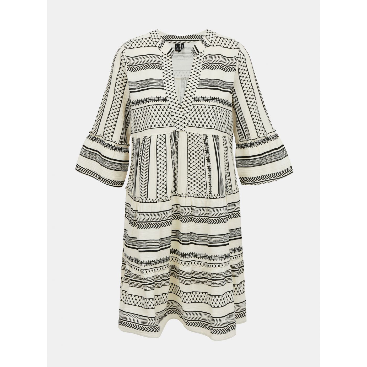Cream Patterned Loose Dress VERO MODA Ditche