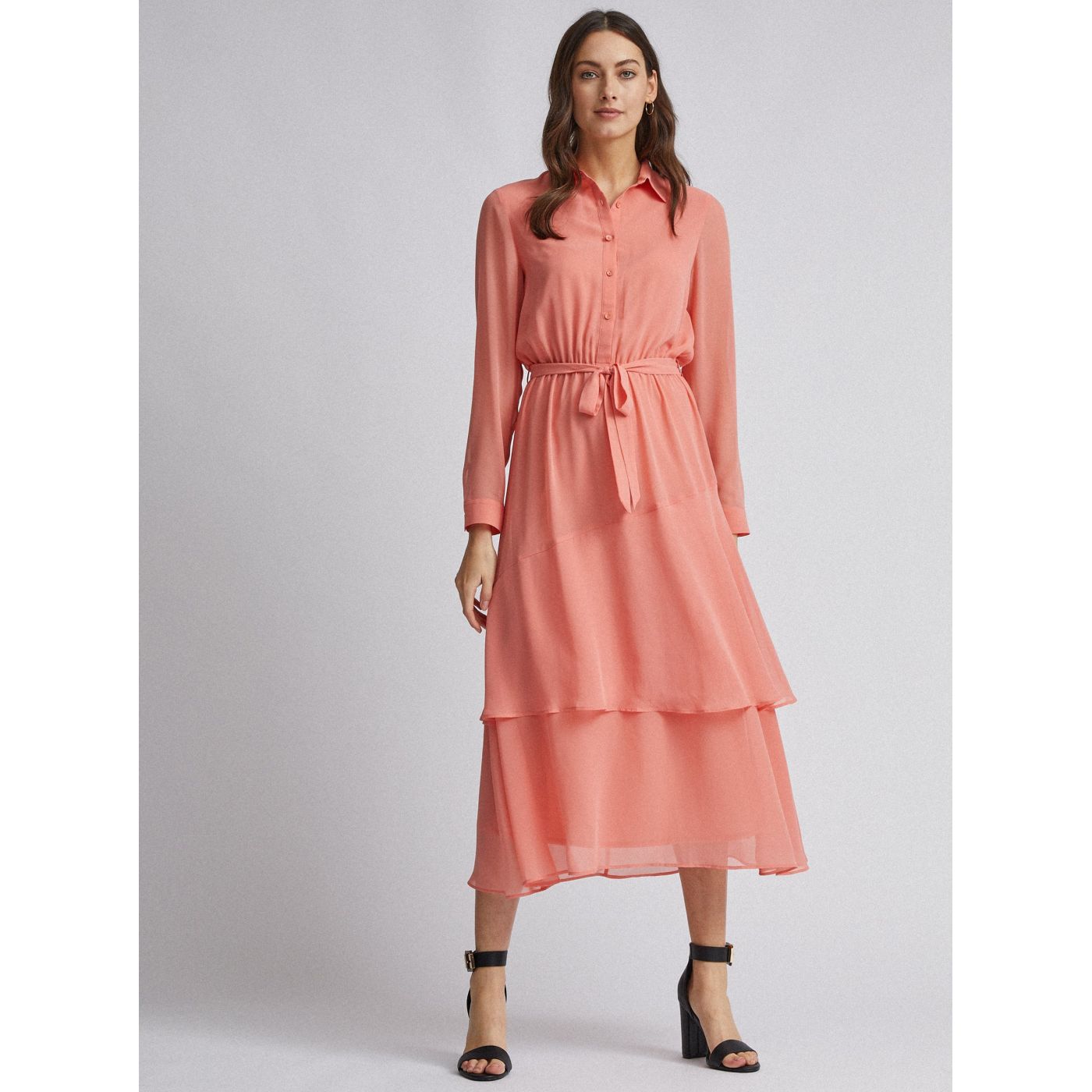 Dorothy Perkins Coral Shirt Maxi dress