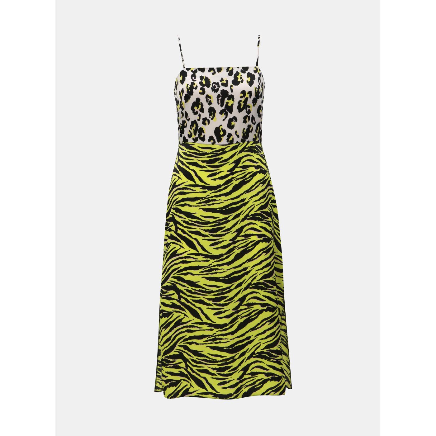 Miss Selfridge's Yellow Leopard-Print Dress and Miss Selfridge Slits